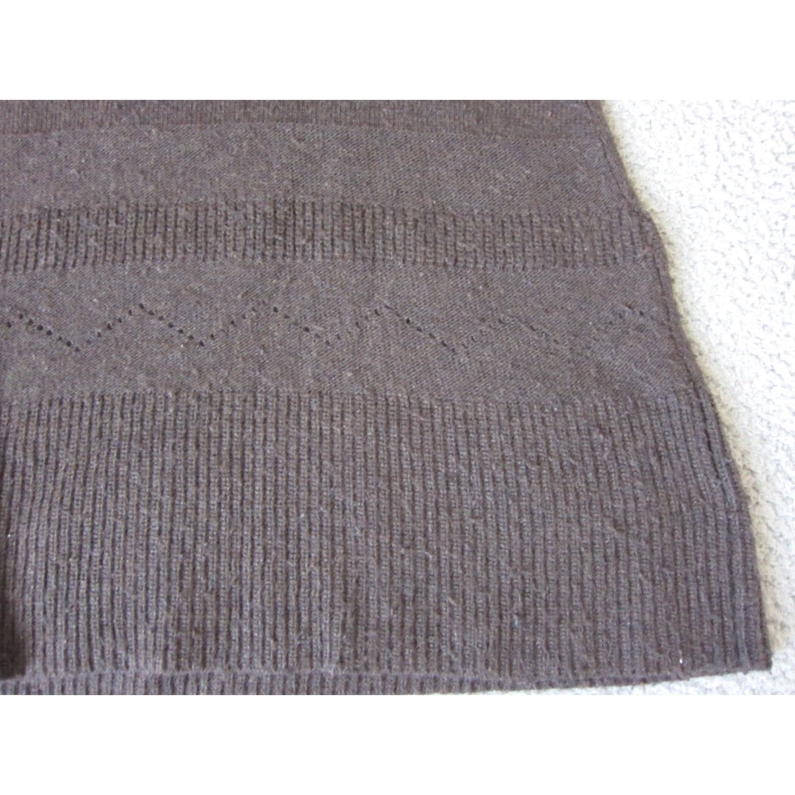 Vintage Fenn Wright Manson Sweater Dress Womens M Brown Wool Cap Sleeve Vintage Regular Knit Pullover Shirt Dress Womens, 90s? Size M / US 6-8 / IT 42-44 - 2 Thumbnail