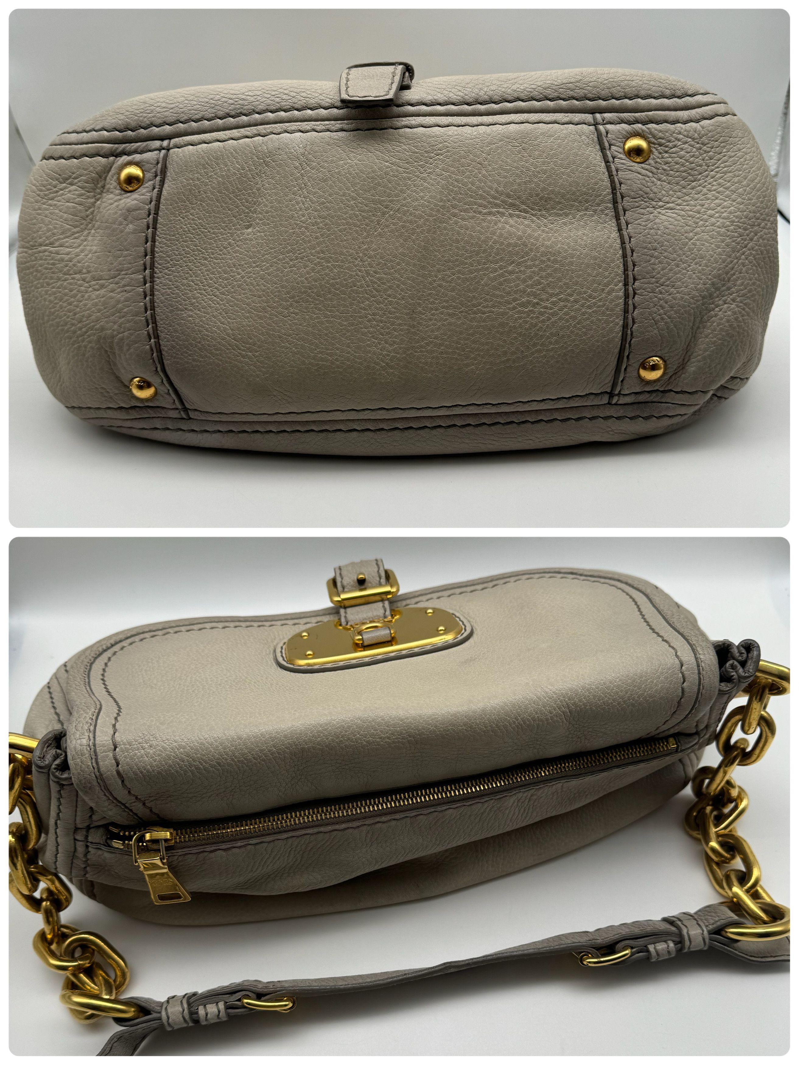 Prada Authentic Prada Cervo Ghiaccio Leather Shoulder Bag Size ONE SIZE - 5 Thumbnail