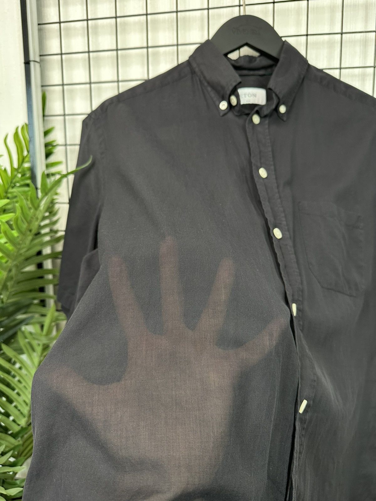 Eton Eton Ultra Light Button Up short Sleeve Shirt Men L black Size US L / EU 52-54 / 3 - 8 Thumbnail