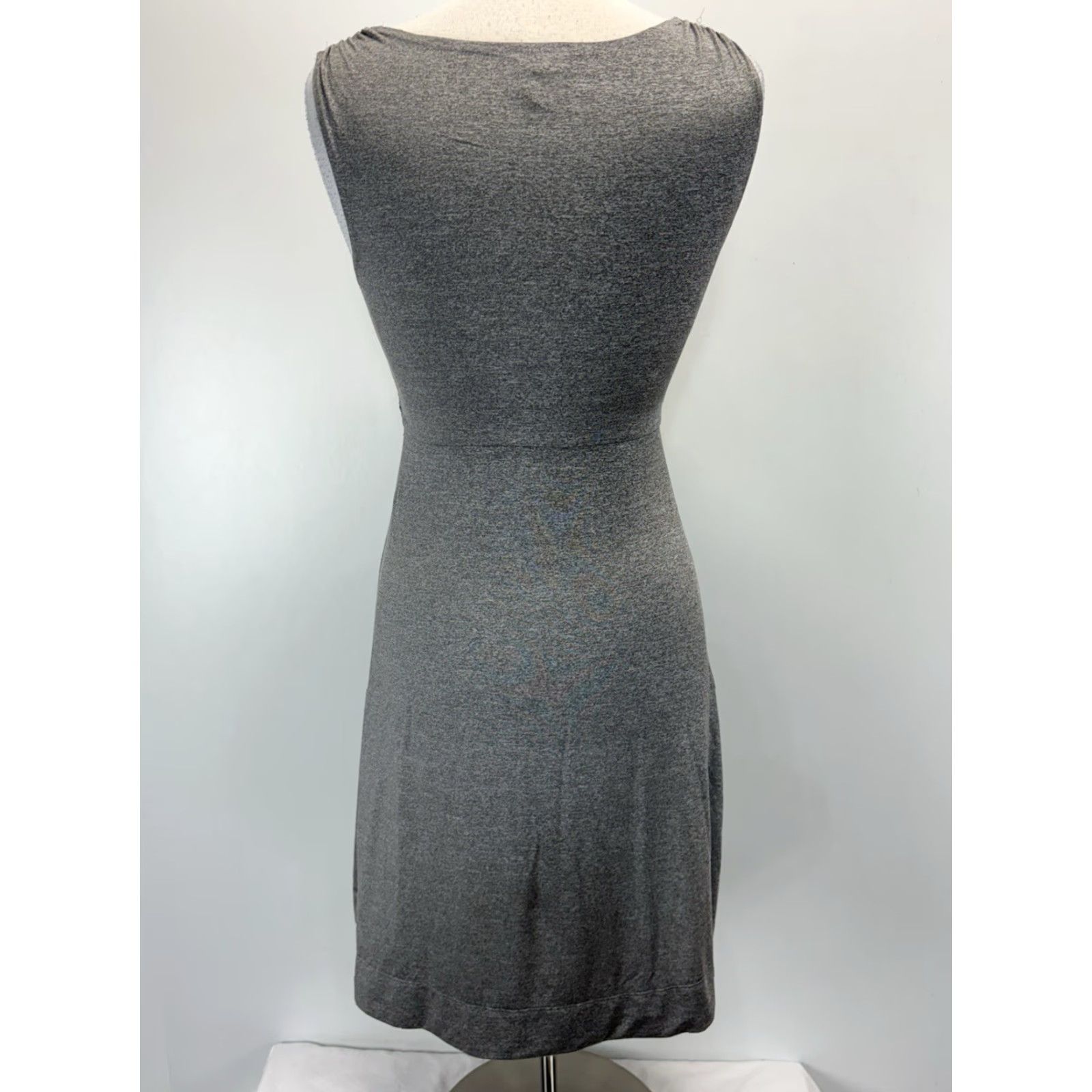 Vintage Soma Twist Front Dress XS Xsmall Grey Short Sleeveless Jersey Stretch Comfort - A-Line, V-Neck, Pullover, Solid, Casual, Travel, Jersey Size XS / US 0-2 / IT 36-38 - 3 Thumbnail