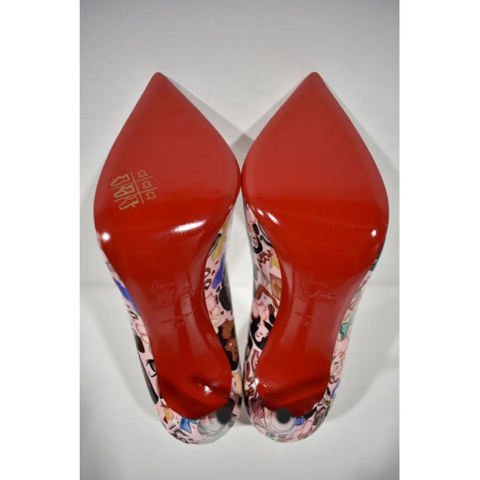 Christian Louboutin Hot Chick 100 Pink Patent Leather Bored Red Heel Pump 39 Size US 9 / IT 39 - 12 Thumbnail