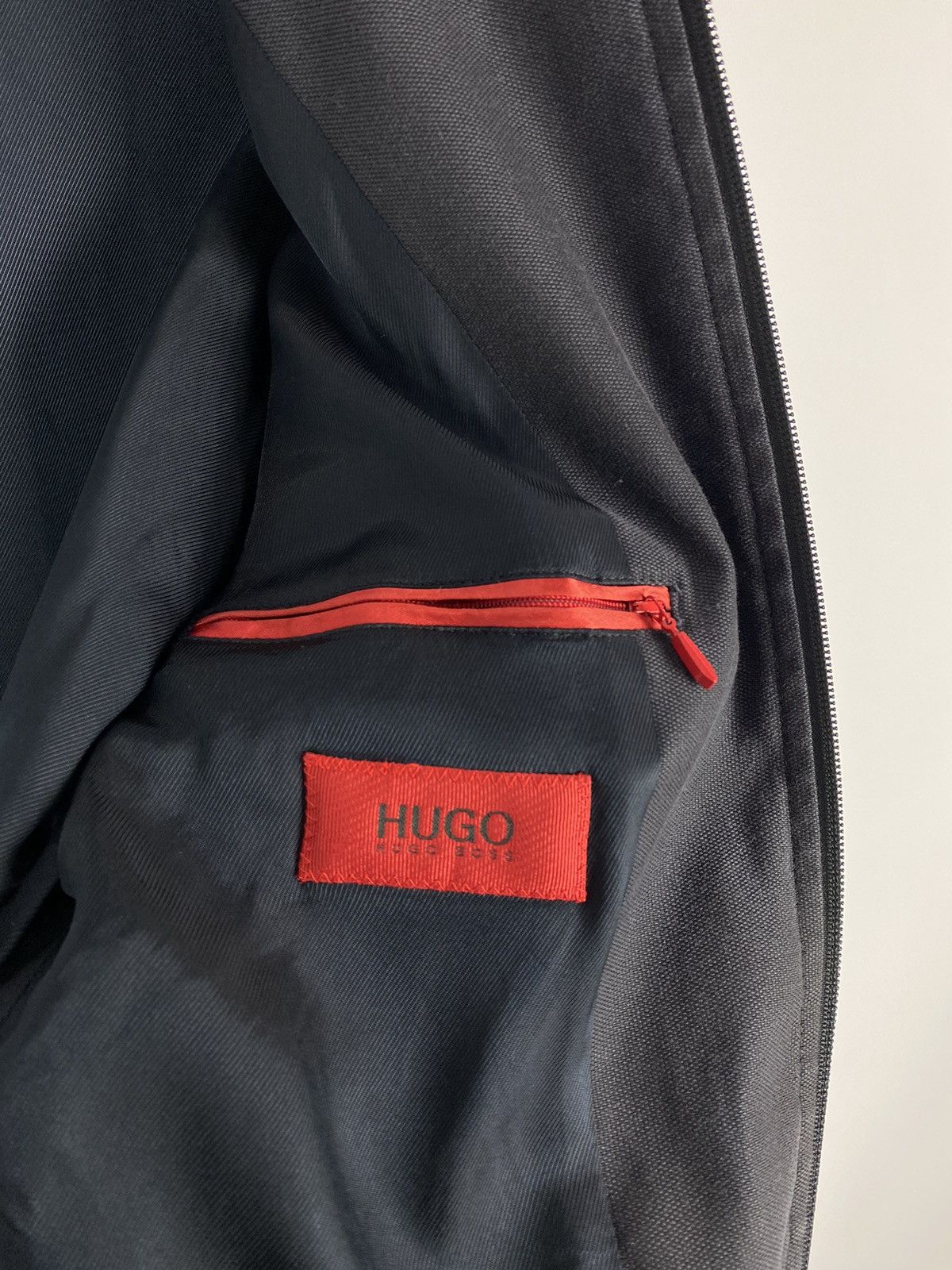 Hugo Boss Y2K Hugo Boss Washed Grey Combined Cotton Zip Up Jacket Size US M / EU 48-50 / 2 - 12 Thumbnail