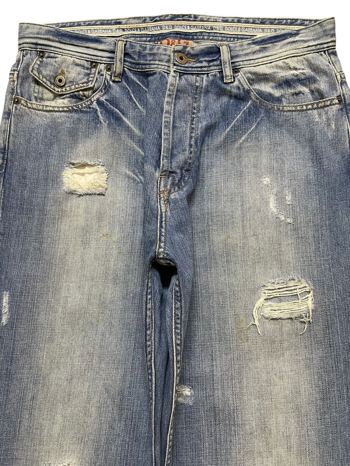 Dolce & Gabbana Vintage Dolce & Gabbana Blue Faded Wash Distressed Baggy Size US 34 / EU 50 - 3 Thumbnail