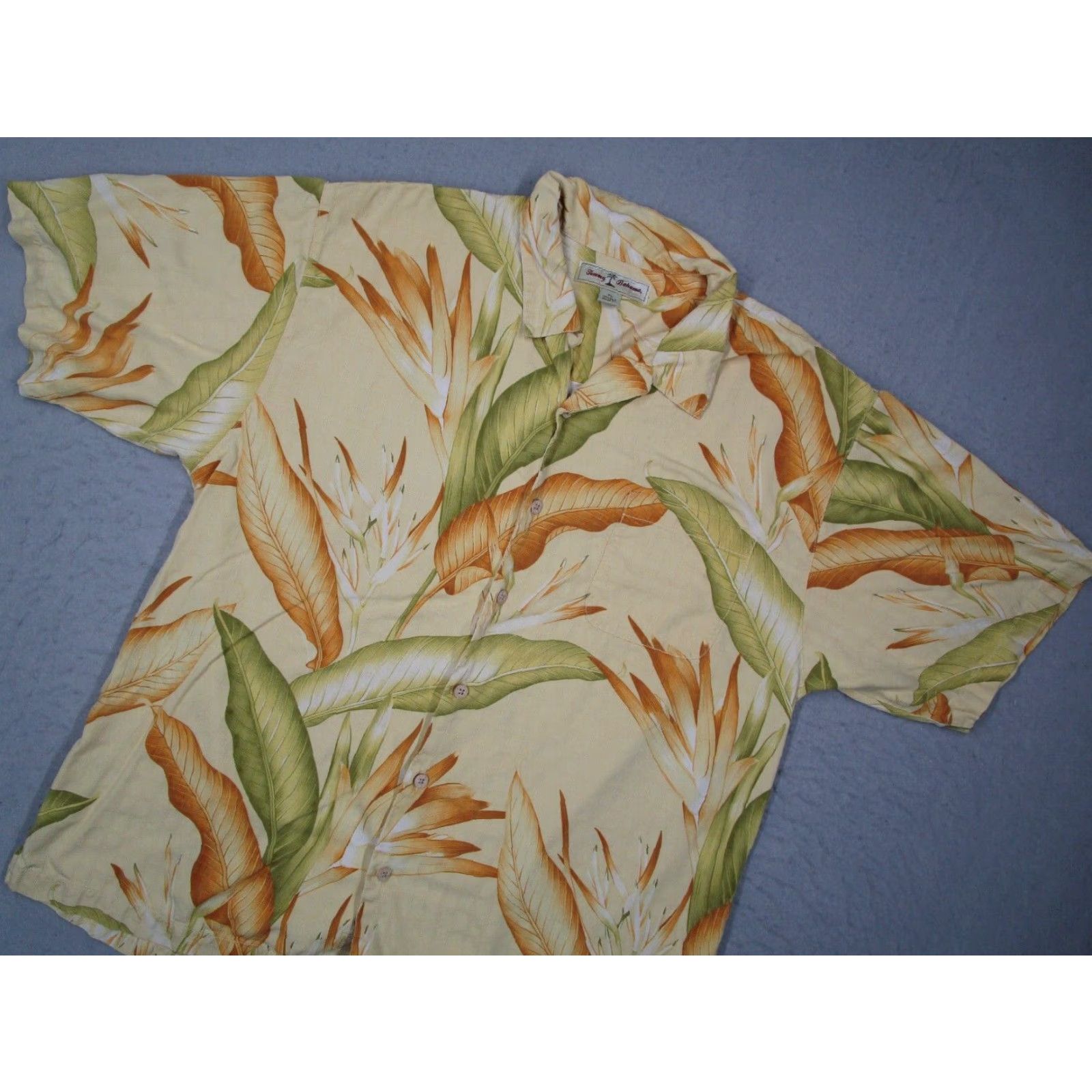 Tommy Bahama VINTAGE Tommy Bahama Silk Shirt Mens XL Yellow Hawaiian Floral Button Up Short Sleeve Size US XL / EU 56 / 4 - 2 Thumbnail