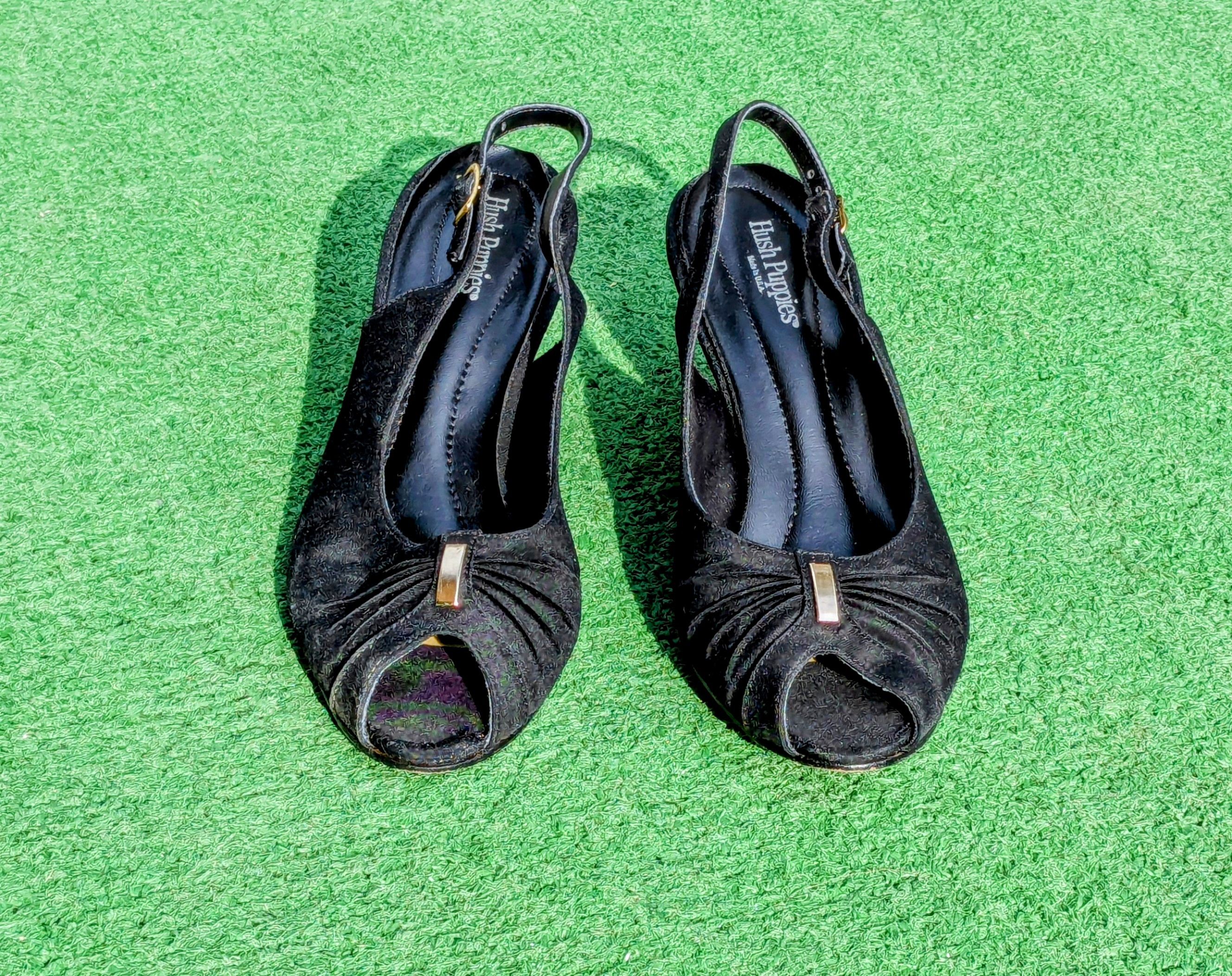 Hush Puppies Hush Puppies VTG Leather Open-Toe Pump High Heeled Shoes GUC Size US 7 / IT 37 - 5 Thumbnail