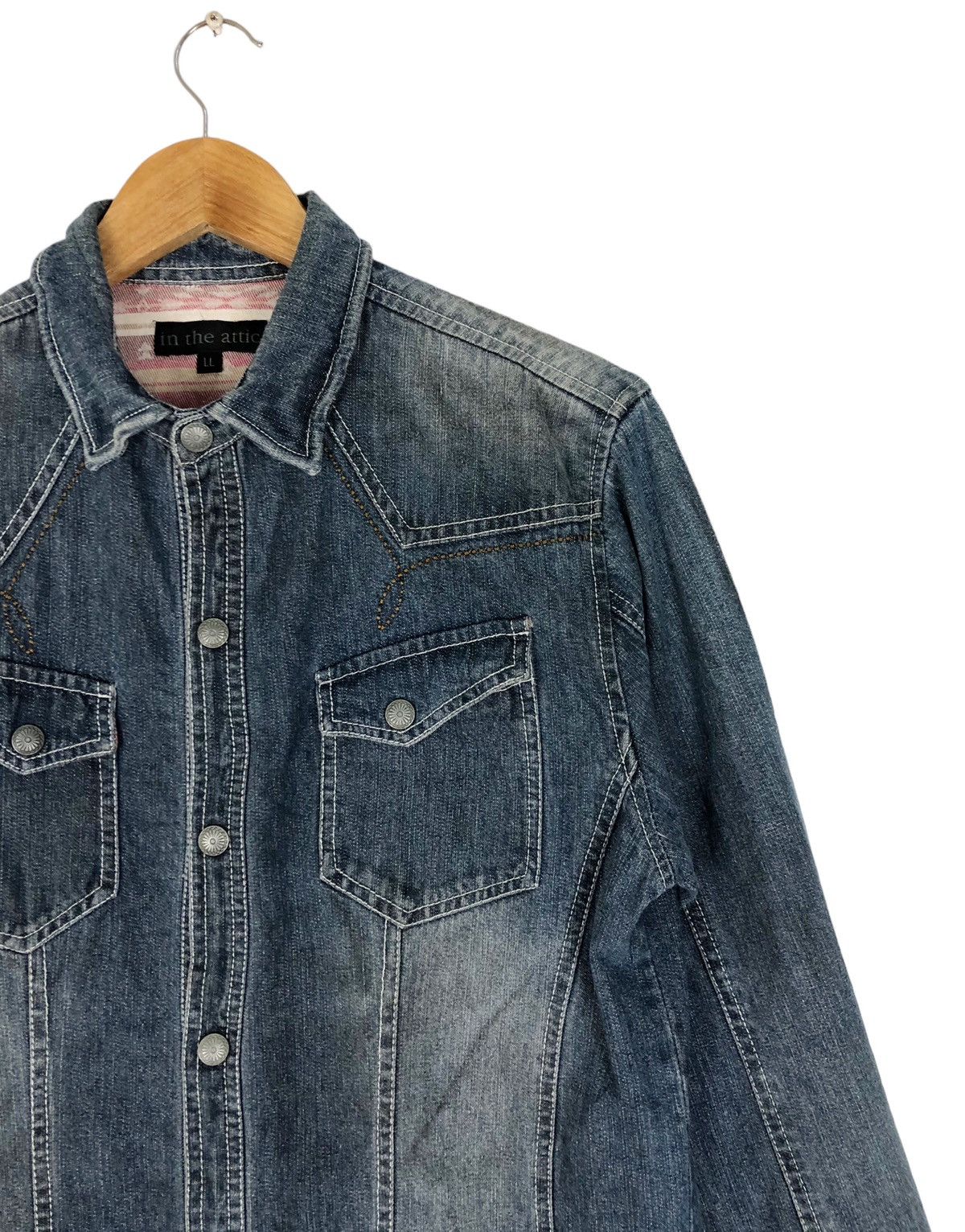 In The Attic In The Attic Western Denim Embroidery Button Shirt Size US L / EU 52-54 / 3 - 6 Thumbnail