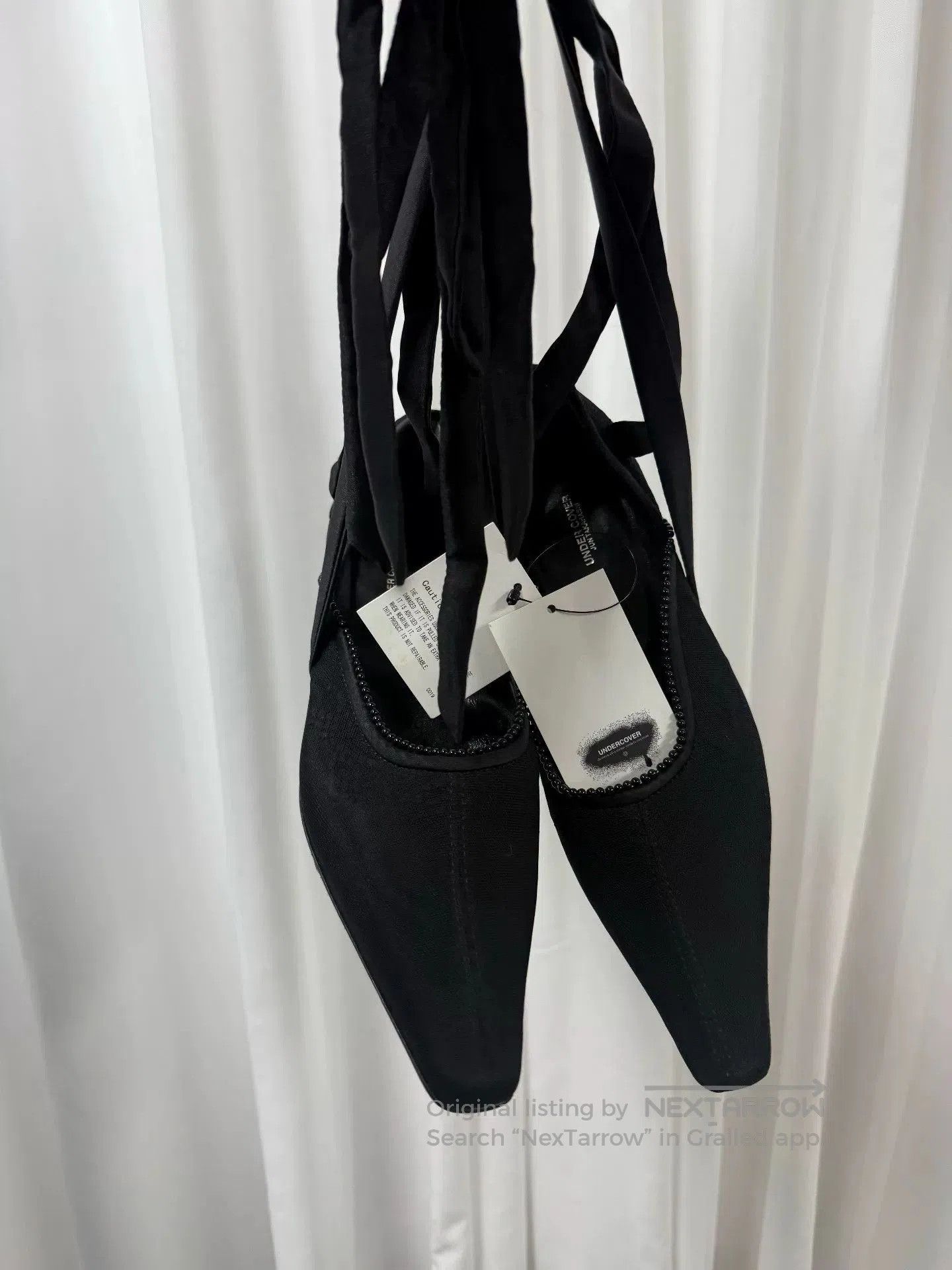 Comme des Garcons Homme Plus black pointed toe tie. Size US 8 / IT 38 - 2 Thumbnail