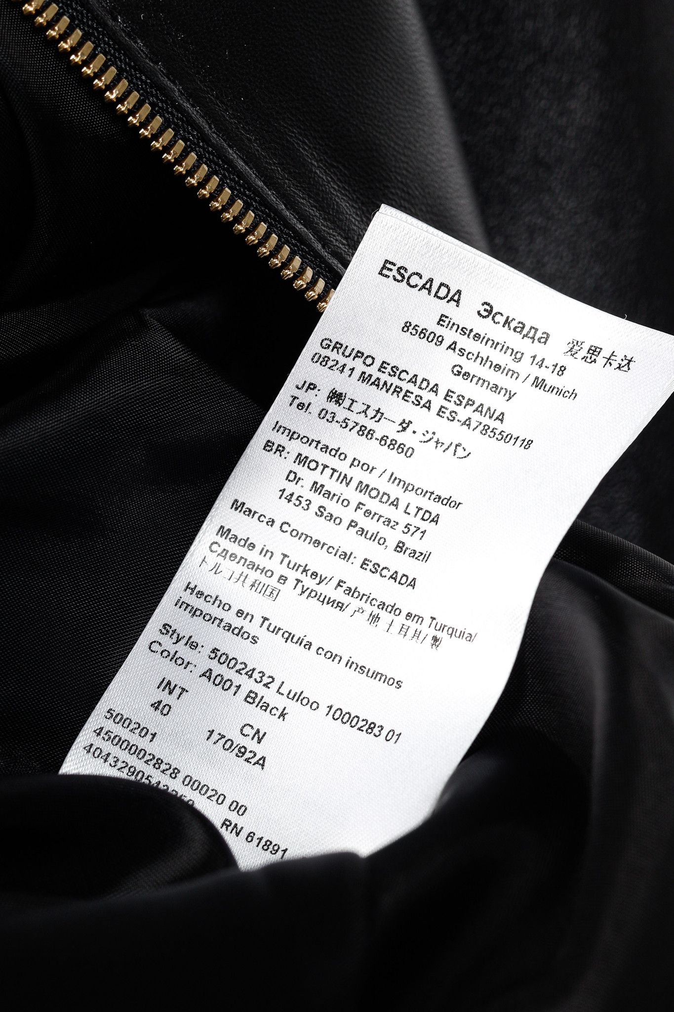Escada Escada Luloo Black Leather Ruffle-Trim Jacket Size M / US 6-8 / IT 42-44 - 10 Thumbnail