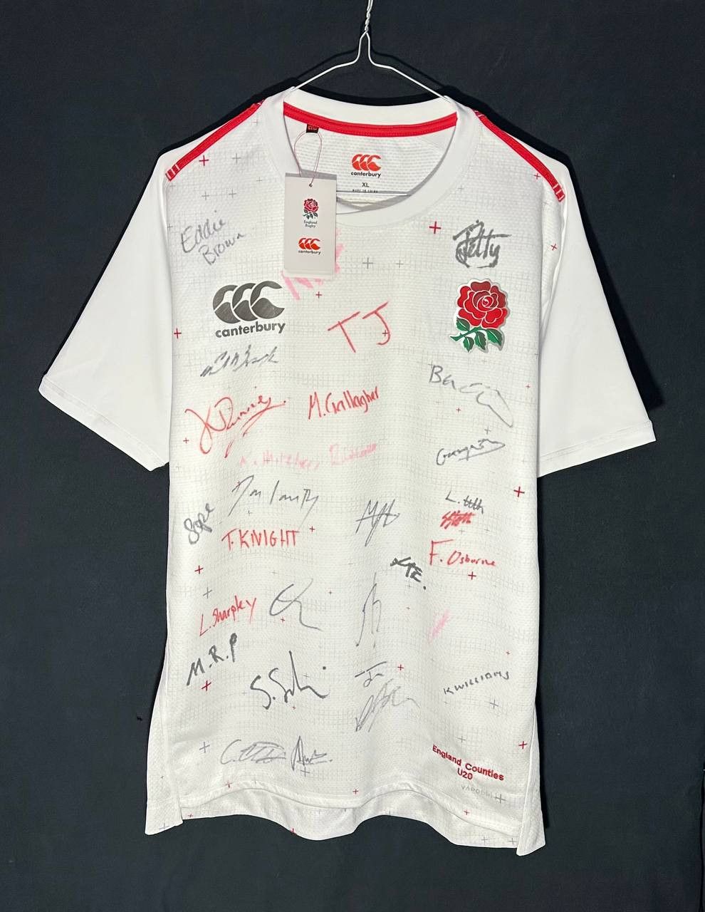Canterbury of New Zealand NEW Canterbury England Rugby Shirt jersey 2018/ 19 autograph Size US XL / EU 56 / 4 - 1 Thumbnail