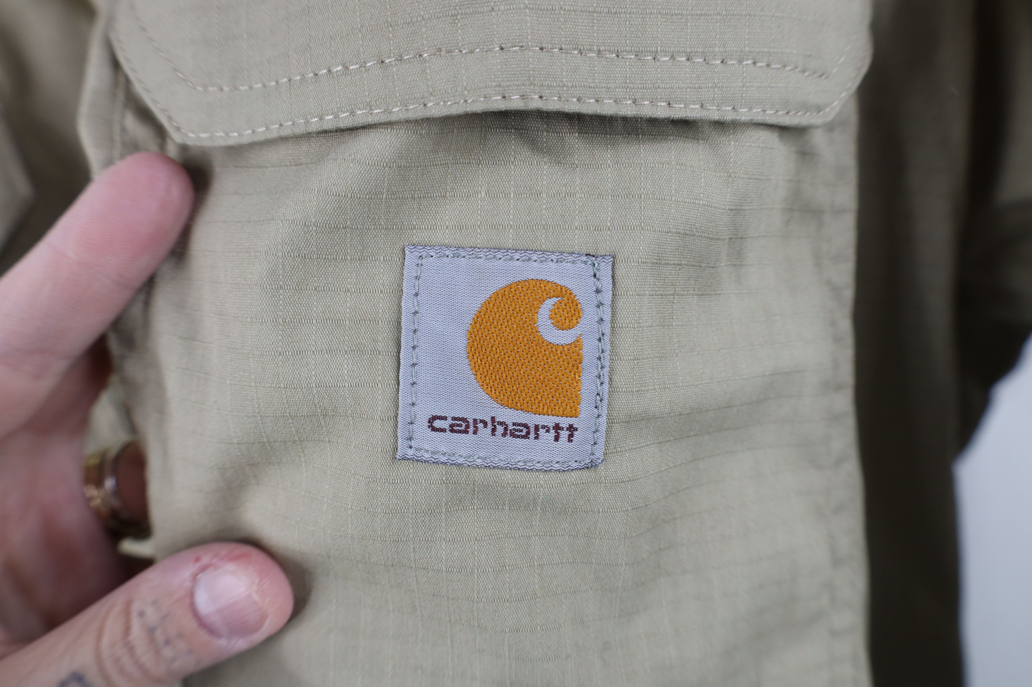 Carhartt Vintage Y2K Carhartt Ripstop Short Sleeve Button Shirt Beige Size US XXL / EU 58 / 5 - 4 Thumbnail