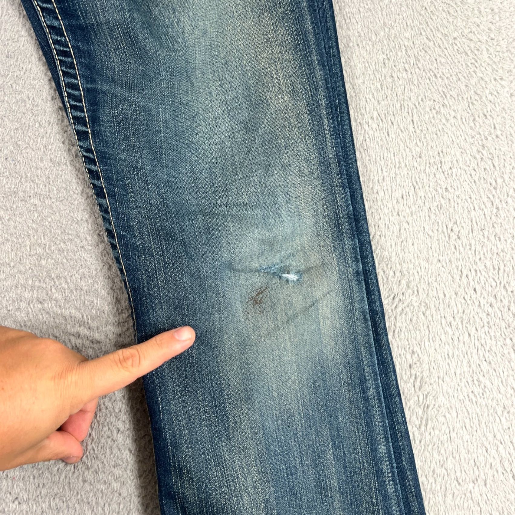 Vintage BKE Buckle Madison Jeans Womens 31x34 Bootcut Distressed Denim Flare Pockets Size 24" / US 00 / IT 34 - 2 Thumbnail