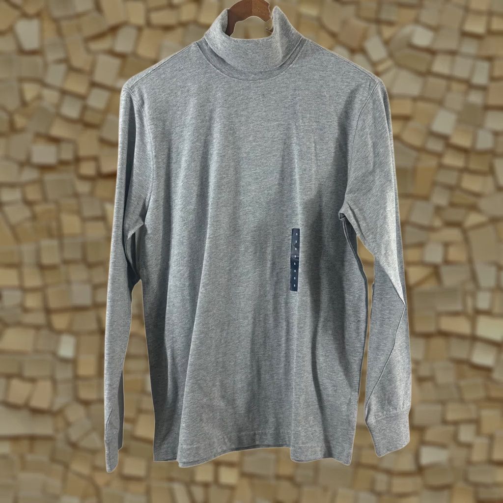 Lands' End Lands' End Men's Turtleneck Heather Gray Cotton Long Sleeves Pullover Size S Size US S / EU 44-46 / 1 - 1 Thumbnail