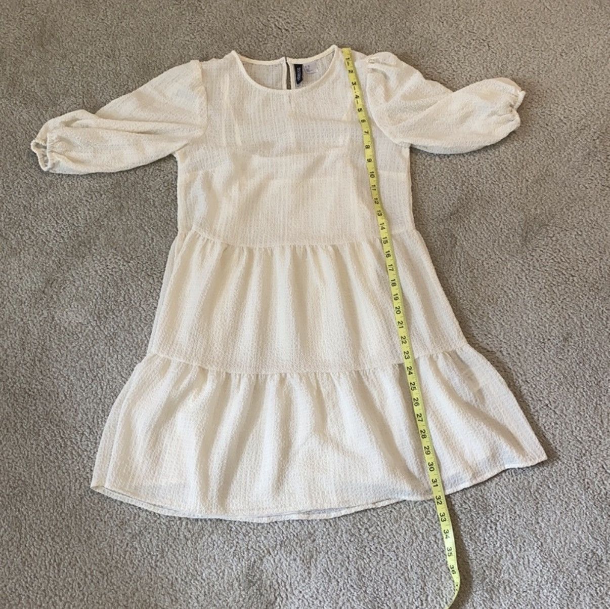 H&M H&M Cream Mini Dress With Slip Size XS Size XS / US 0-2 / IT 36-38 - 7 Thumbnail