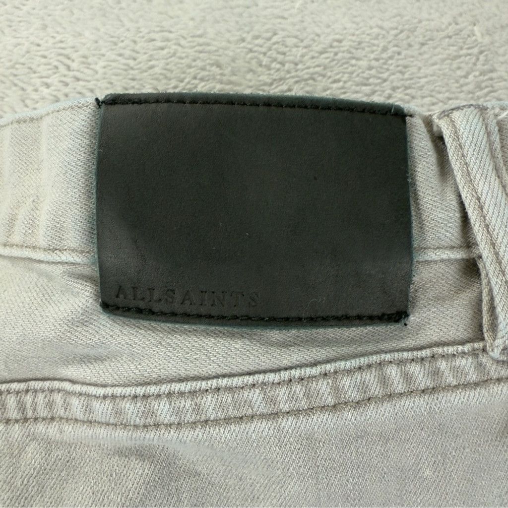 Allsaints All Saints Cigarette Men's Size 32x30 Light Grey Button Fly Size US 33 - 6 Thumbnail