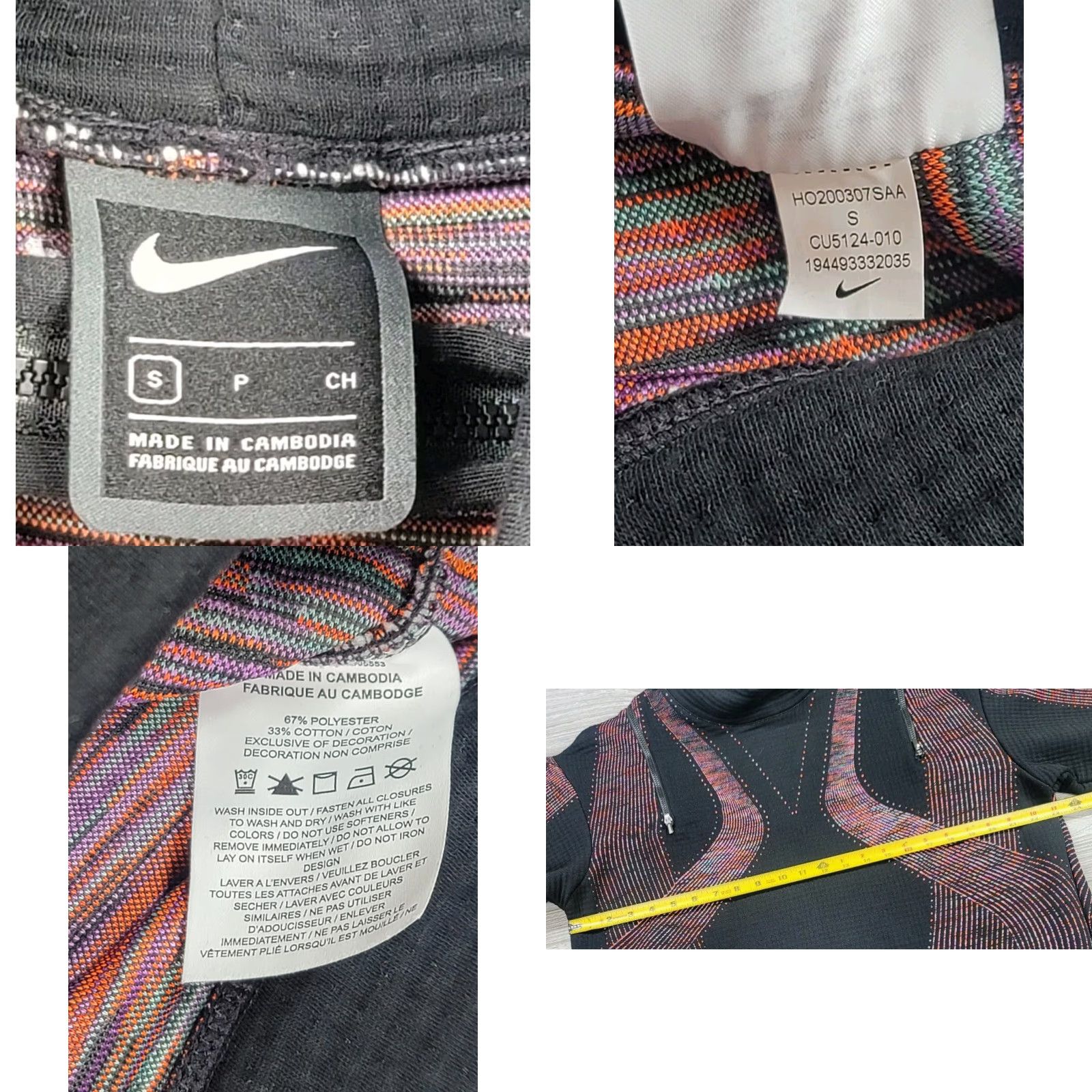 Nike Nike Womens Oversized Mock Neck Sweatshirt Black Geometric Pattern City Ready Tech Pack Sweater Size S / US 4 / IT 40 - 8 Thumbnail