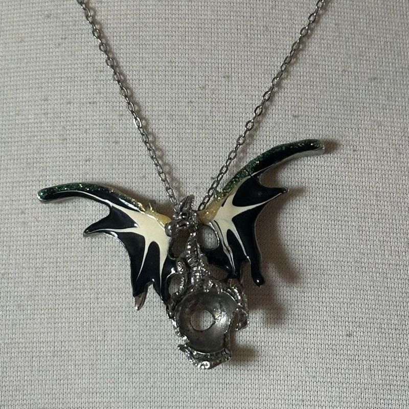Other green silver dragon pendant chain necklace Size ONE SIZE - 2 Thumbnail