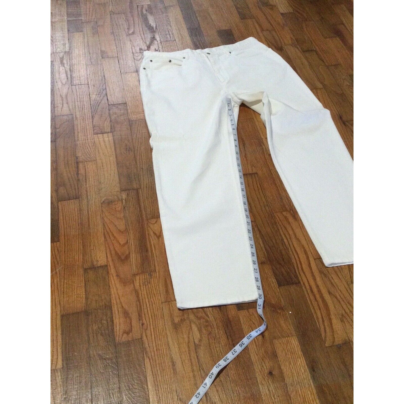Chicos Chicos Design White Denim Button Front Jeans 3/XL/16 NWT Size 38" / US 16 / IT 52 - 14 Thumbnail