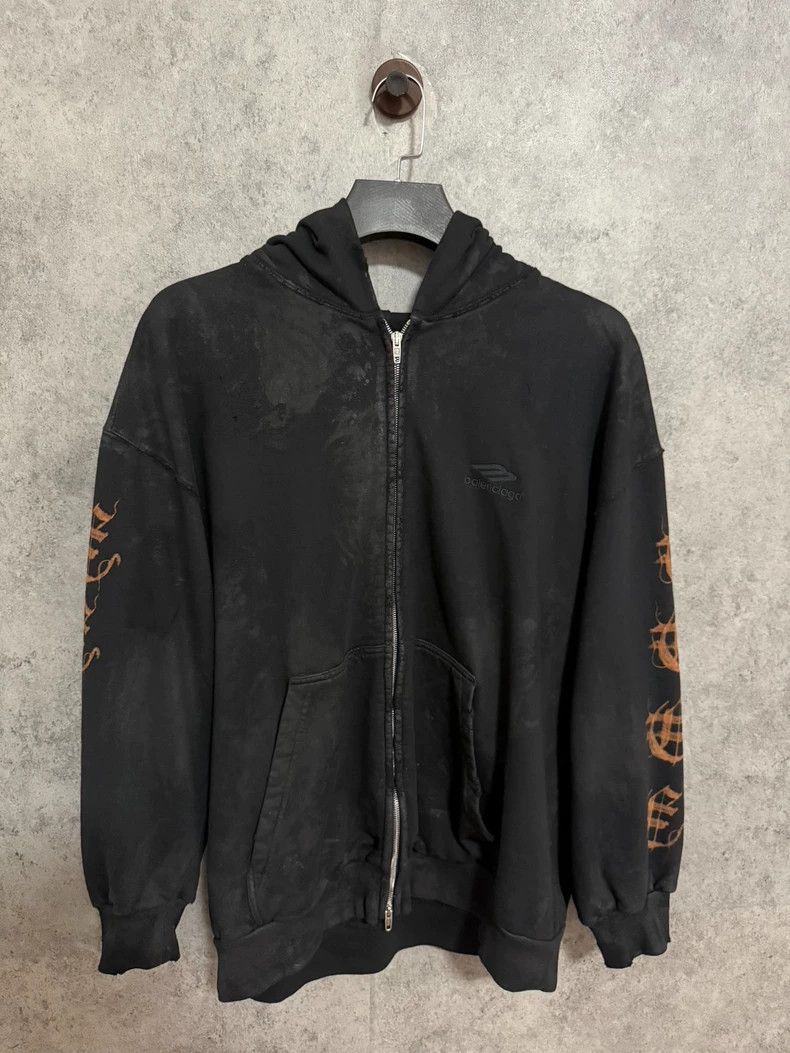 Balenciaga Balenciaga Buddha Letter Logo Zip-Up Hoodie Size US M / EU 48-50 / 2 - 3 Thumbnail