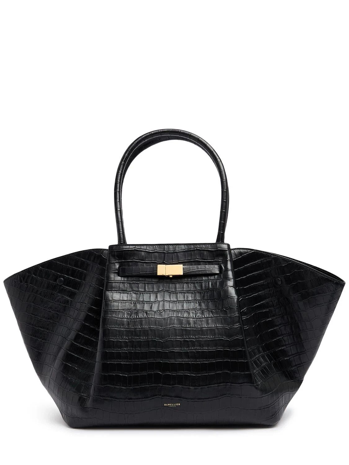 Other DEMELLIER NY Black Embossed Leather Tote Bag New Auth Size ONE SIZE - 1 Thumbnail