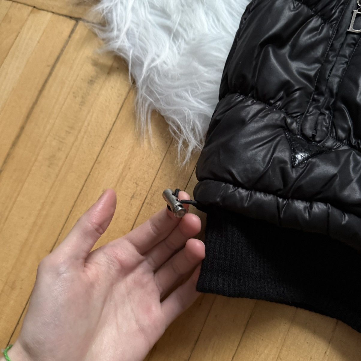 If Six Was Nine 📌 Vintage Max Blue Y2K 00s Fur Hood Black Vest Size S / US 4 / IT 40 - 6 Thumbnail