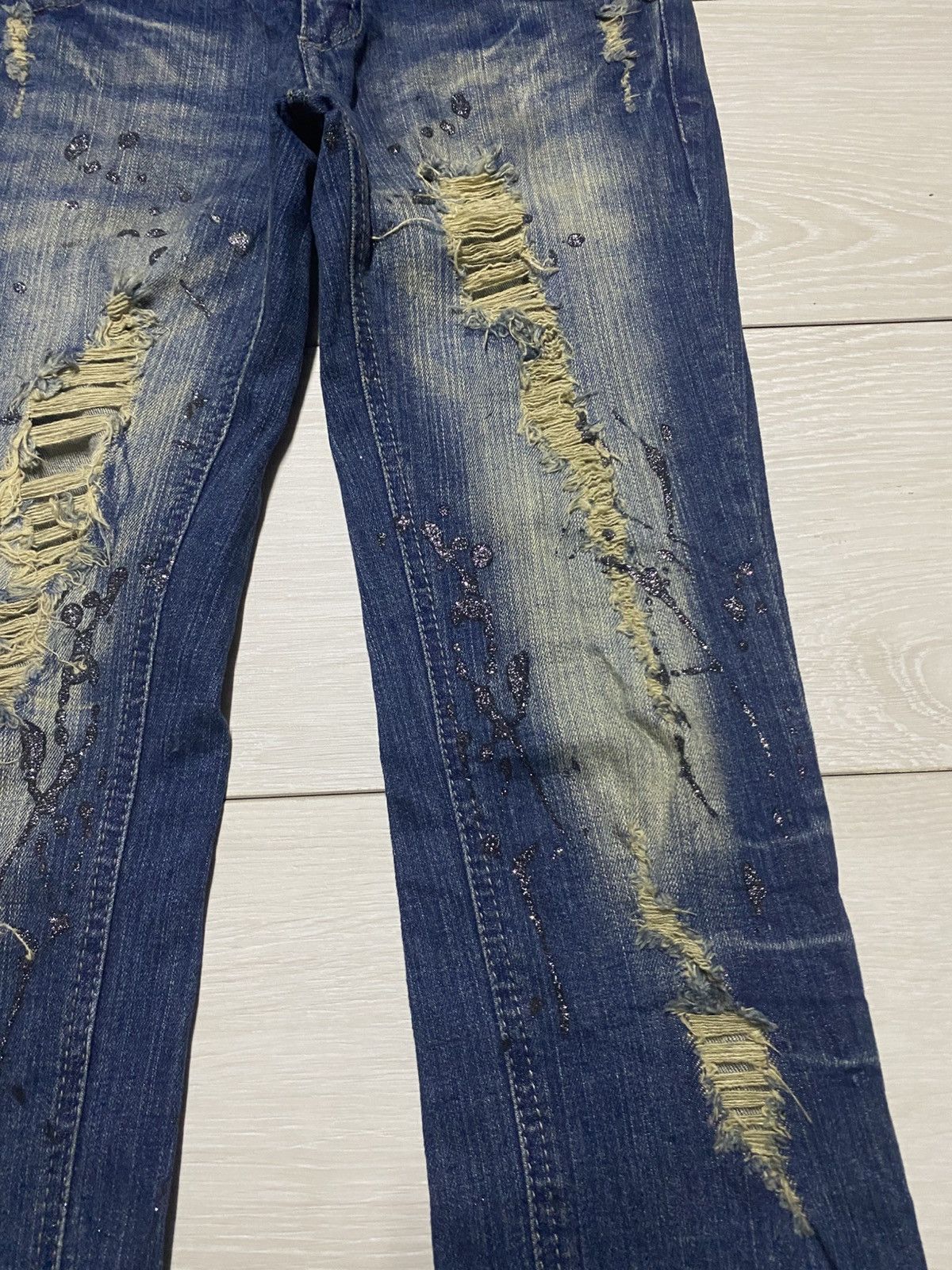 Japanese Brand Japanese Back & Forth Splatter Distressed Skinny Jeans Size US 28 / EU 44 - 8 Thumbnail