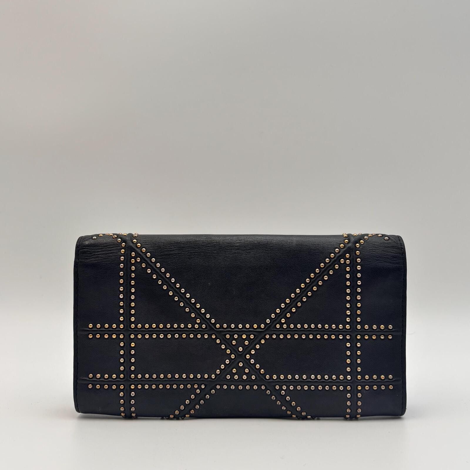 Dior Christian Dior Studded Leather Chain Wallet / Clutch – Black Size ONE SIZE - 2 Thumbnail
