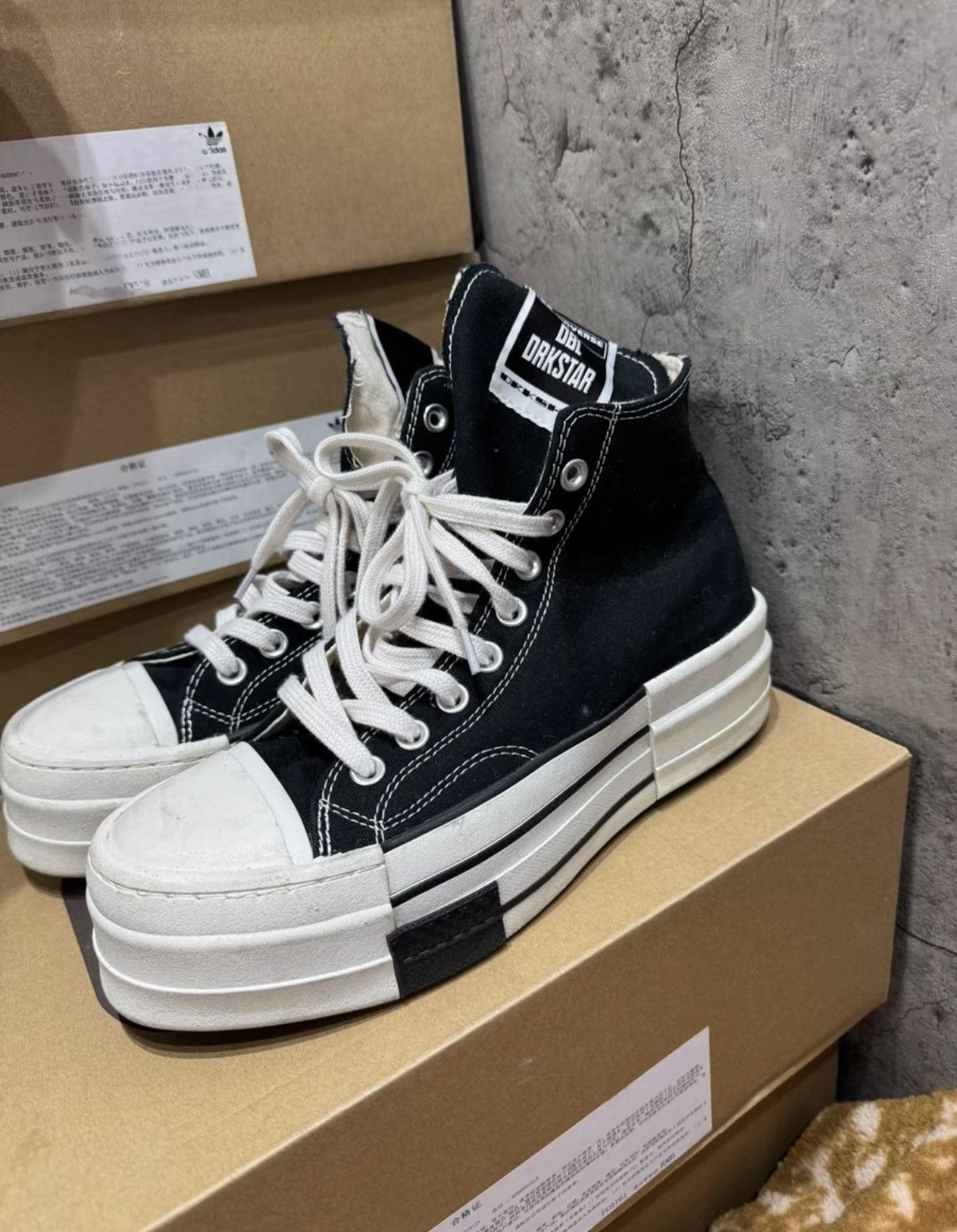 Rick Owens Rick Owens DRKSHDW Converse High Top Platform Sneakers K37 Size US 8 / EU 41 - 4 Thumbnail