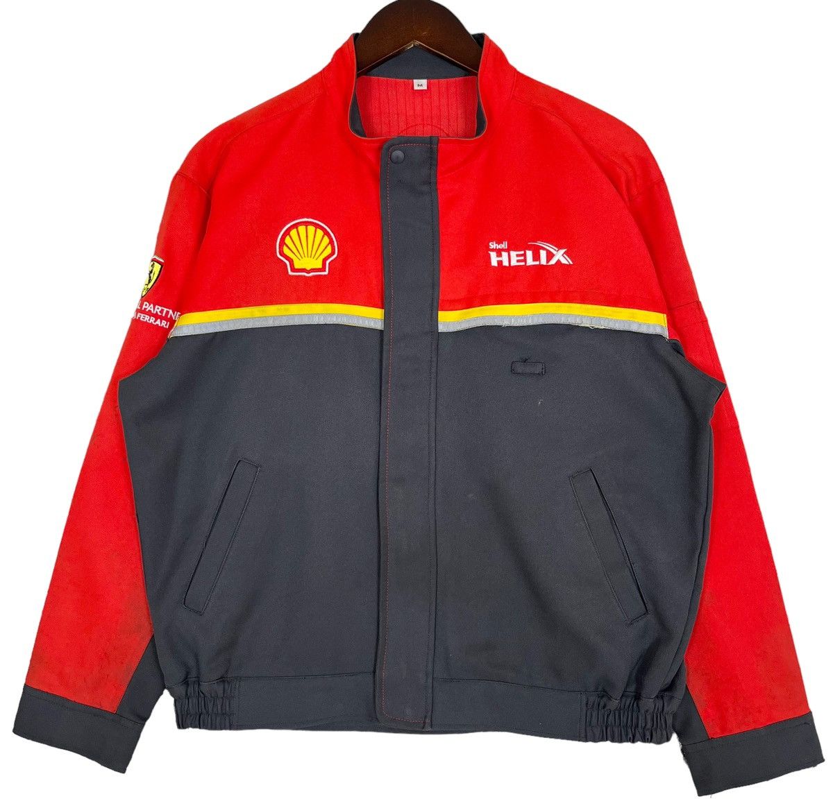 image of Ferrari Shell Single Layer Motorsport Formula One Jacket in Red Black, Men's (Size Medium)