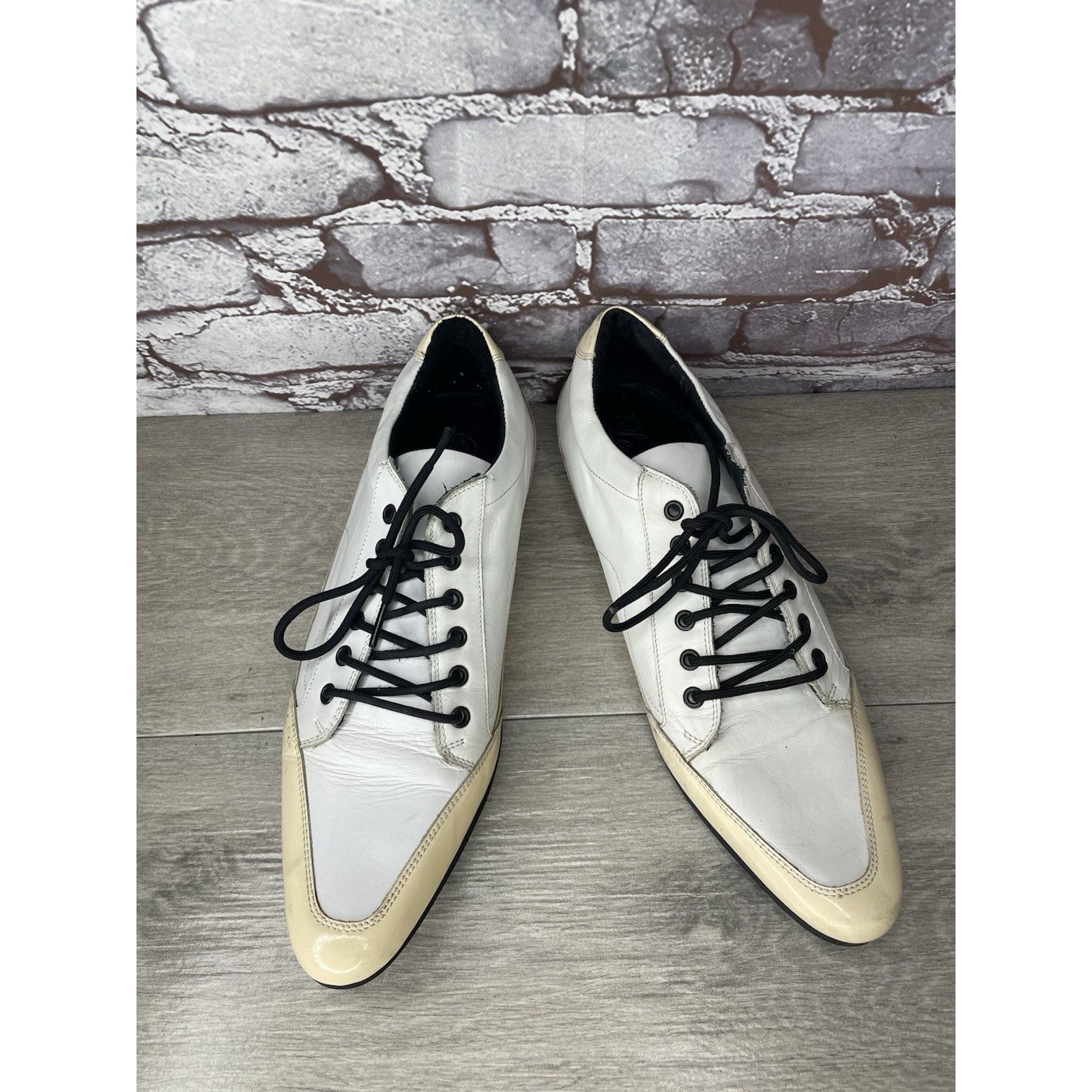 Vice Le Voice White Patent Leather Pointed Toe Oxfords Dress Shoe Size US 10.5 / EU 43-44 - 15 Thumbnail