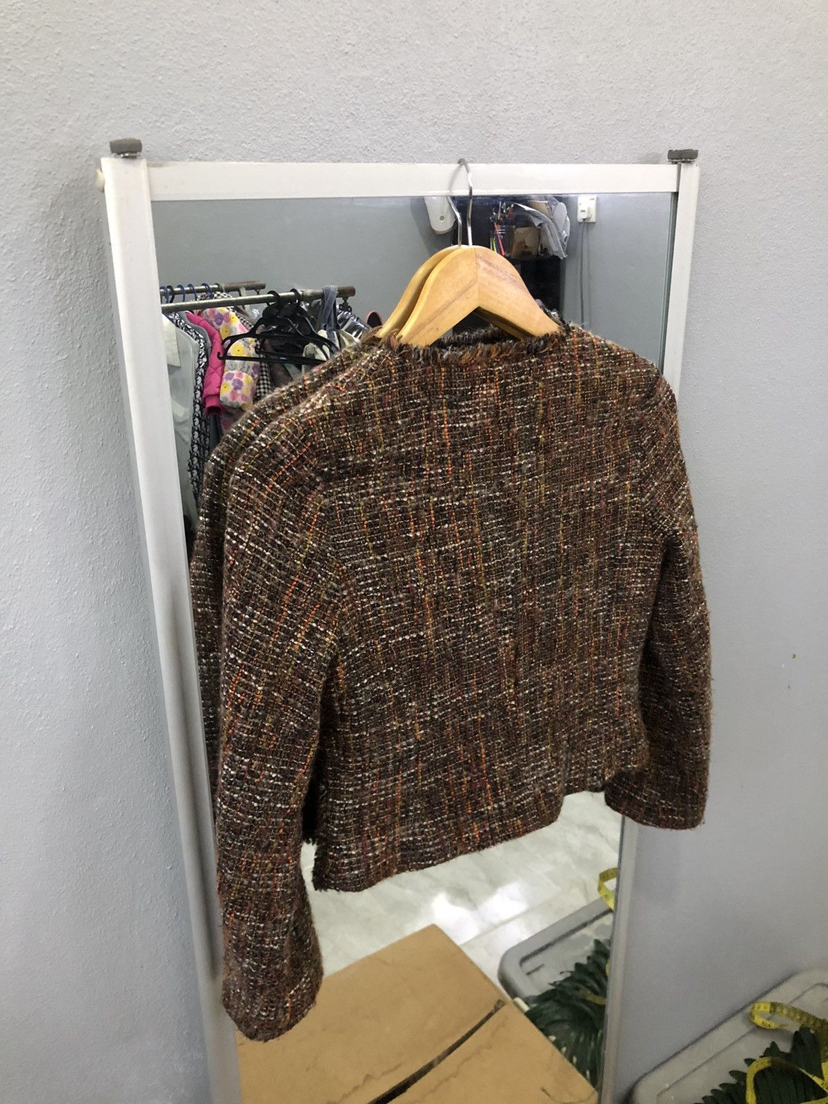 Yohji Yamamoto Ined Ponte Torto Tweed Cropped Jacket Japan Size XXS / US 00 / IT 34 - 13 Thumbnail