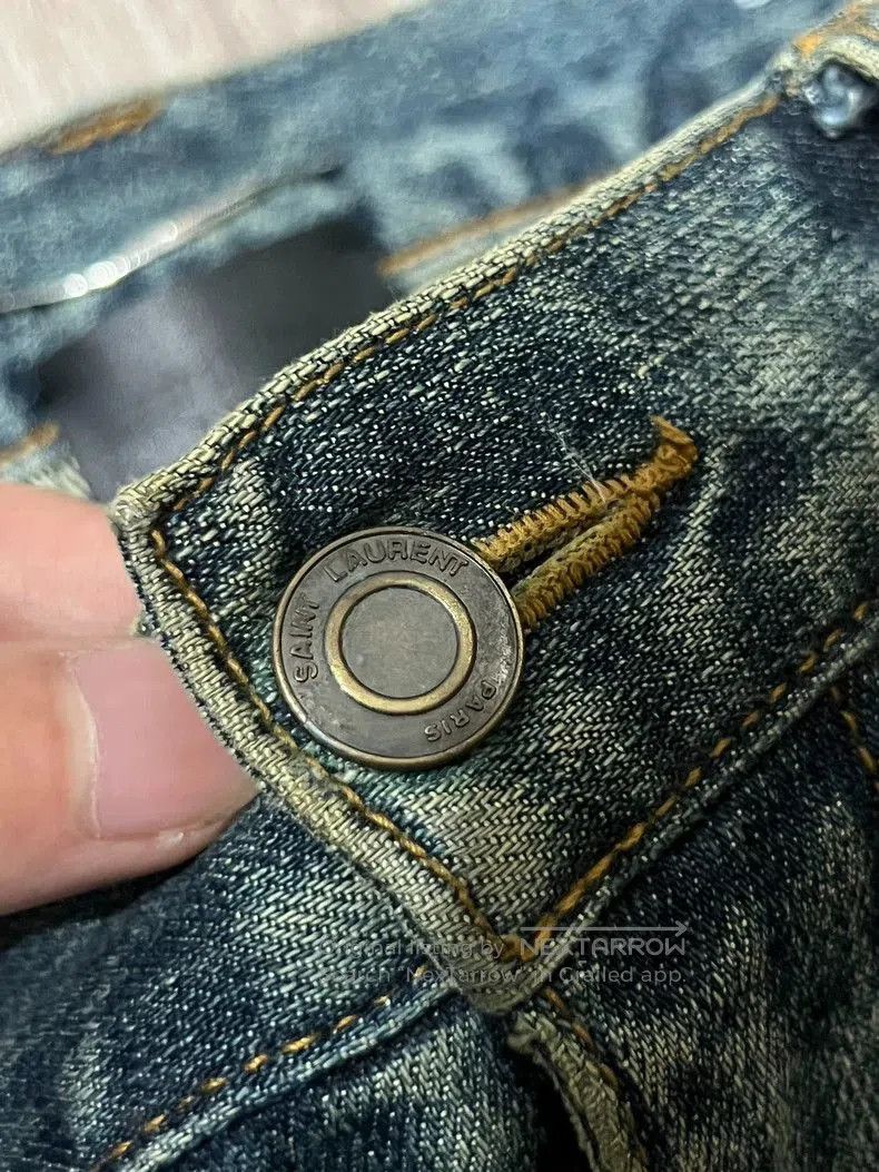 Saint Laurent Paris Saint Laurent D02 Yellow Clay Blue Denim Jeans. Size US 30 / EU 46 - 4 Thumbnail