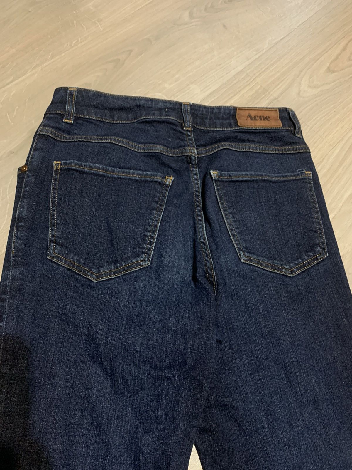 Acne Studios × Jean Acne Needle Soft Raw Jeans Pants Denim Faded Dark Wash 31/34 Size 31" - 11 Thumbnail