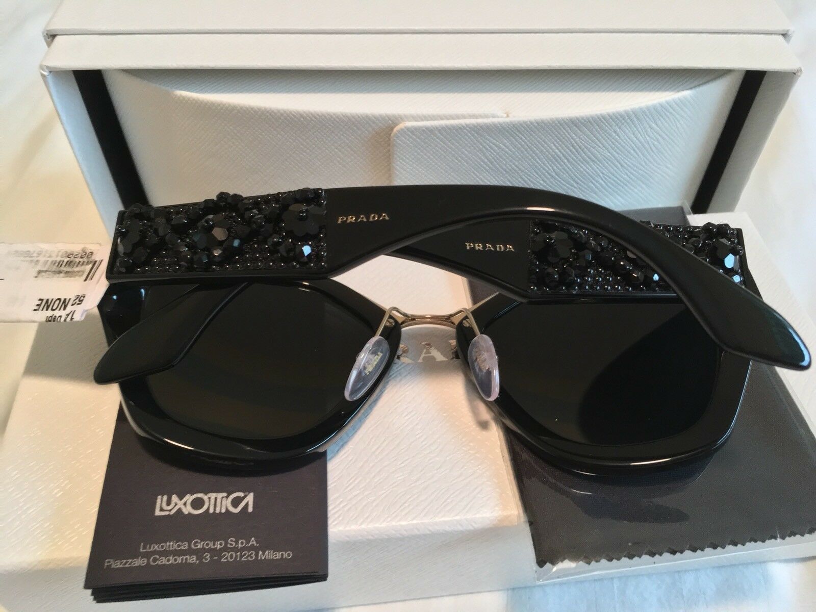Prada Prada SPR 10T 1AB5S0 Black Cat Eye Women's Sunglasses Size ONE SIZE - 6 Thumbnail