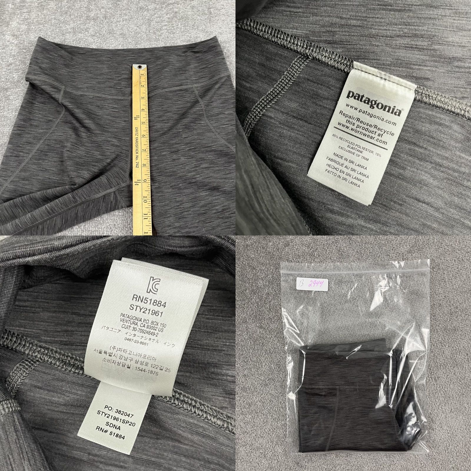 Patagonia VINTAGE Patagonia Centered Tights Womens Large / 27" Ankle Heather Gray Active Hike Yoga Size ONE SIZE - 8 Thumbnail