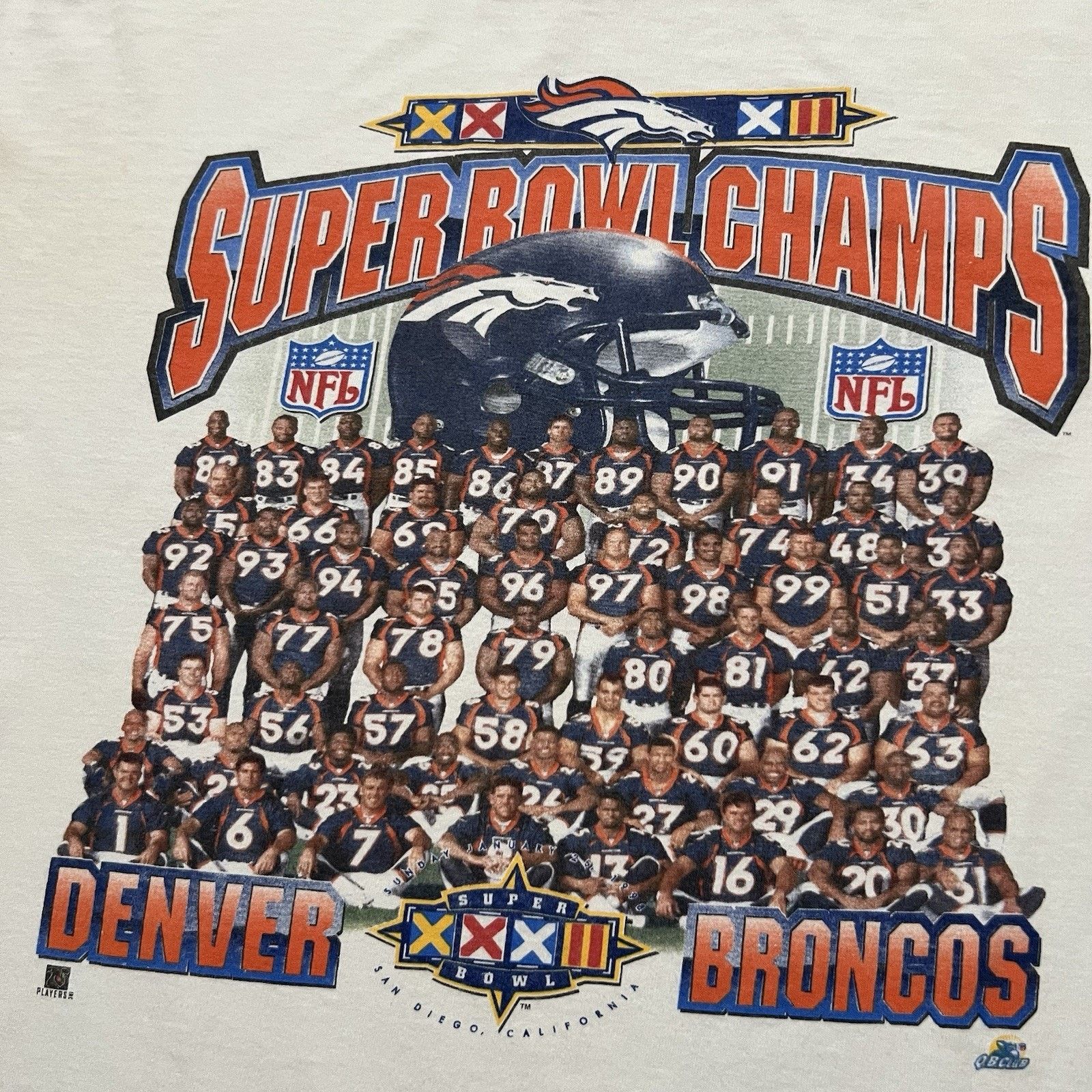 Starter VTG Starter Denver Broncos 1999 Team Roster NFL T Shirt Size US XL / EU 56 / 4 - 4 Thumbnail