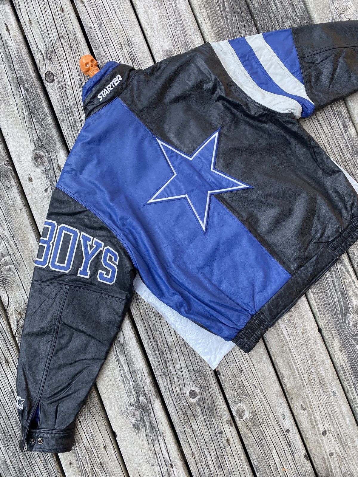 Starter × Vintage 90s Starter Dallas Cowboys leather jacket sz L Size US L / EU 52-54 / 3 - 1 Thumbnail
