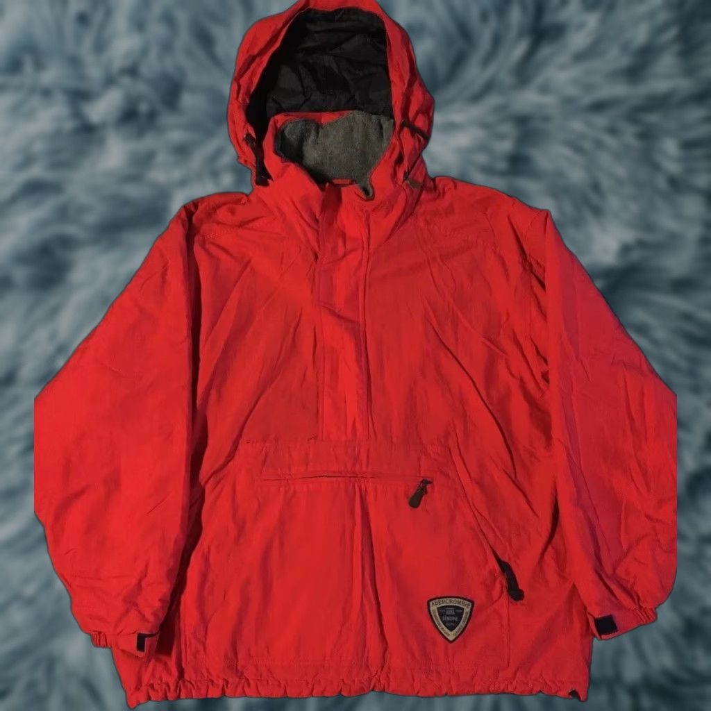 Abercrombie & Fitch VINTAGE Abercrombie & Fitch Extreme Conditions Jacket XL Anorak Ski Snowboard Grunge 90s Y2K Red Nylon Zip Pockets Hooded 1/4 Zip 1/2 Zip Mens Jacket Size US XL / EU 56 / 4 - 1 Thumbnail