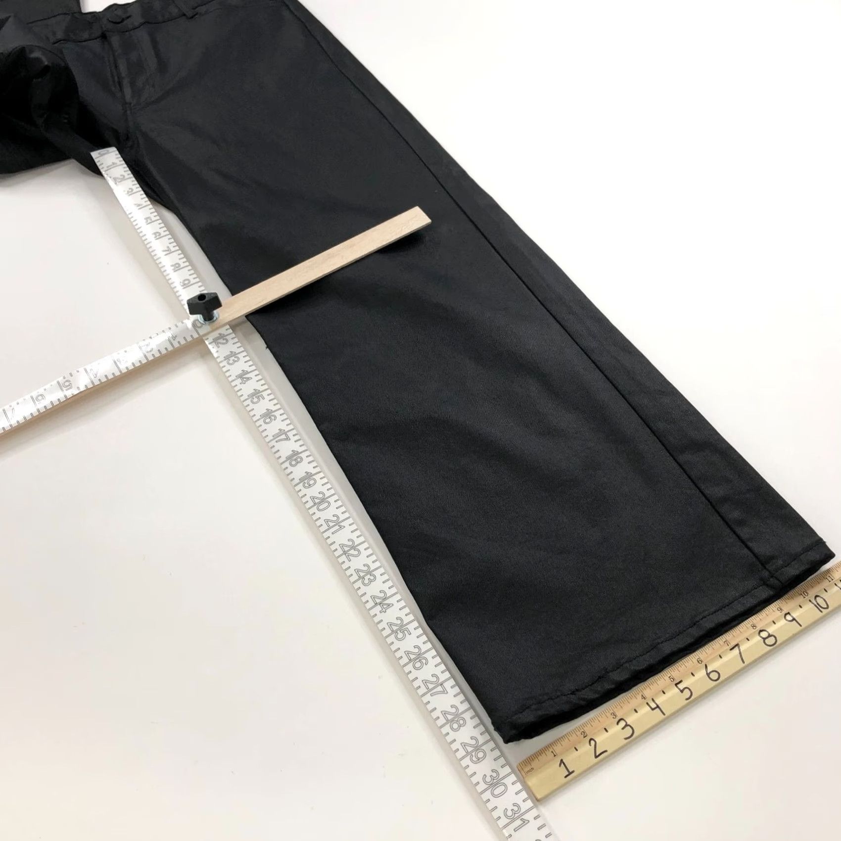 Vintage Oat New York Waxed Coated 12/31 High Rise Wide Leg Pant Black MINT 33W 29L 12 Regular Pants Women Wide-Leg Vintage? No Size 34" / US 12 / IT 48 - 5 Thumbnail