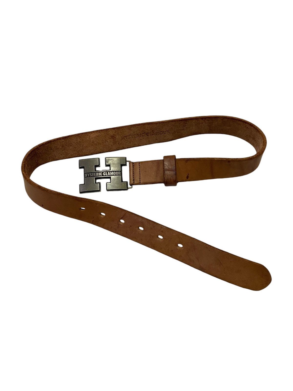Hysteric Glamour Rare🔥Hysteric Glamour H Logo Leather Gesper Belts Size 34 - 3 Thumbnail