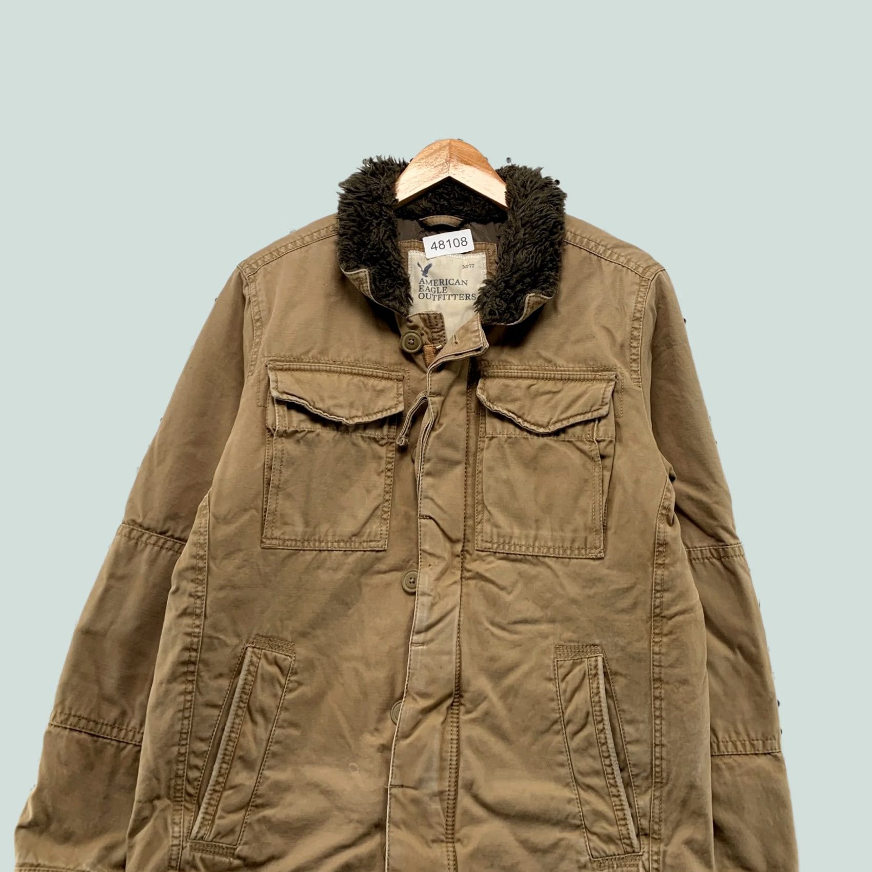 American Eagle Outfitters American Eagle Military Field Jacket Mens S Brown Sherpa Collar Khaki Army Jacket Mens S Brown Size US S / EU 44-46 / 1 - 1 Thumbnail