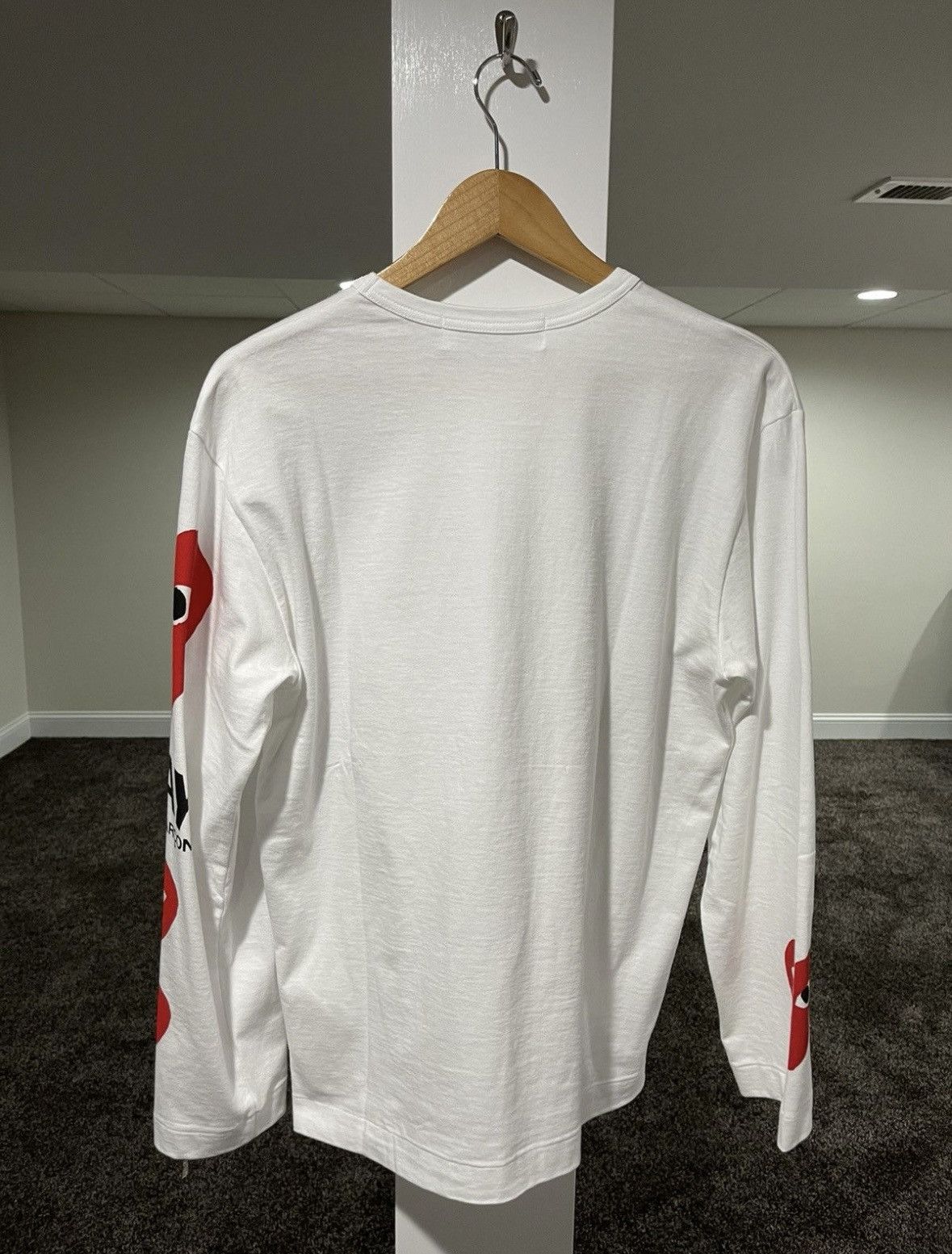 Comme des Garcons × Comme des Garcons PLAY × Japanese Brand Comme des Garcon Play Heart Logo Longsleeve White Size US L / EU 52-54 / 3 - 3 Thumbnail