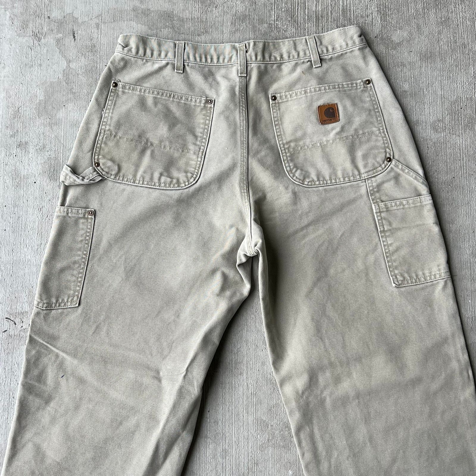 Carhartt × Vintage Carhartt TAN gray double knee work wear carpenter pants Size US 32 / EU 48 - 6 Thumbnail