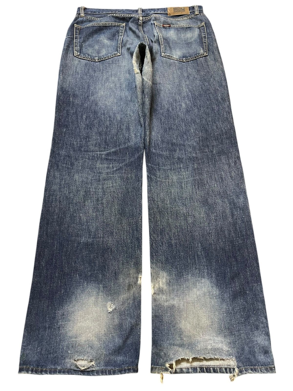 Hanes Vintage 90s Hanes Faded Wash Distressed Style Baggy Jeans Size US 35 - 2 Thumbnail