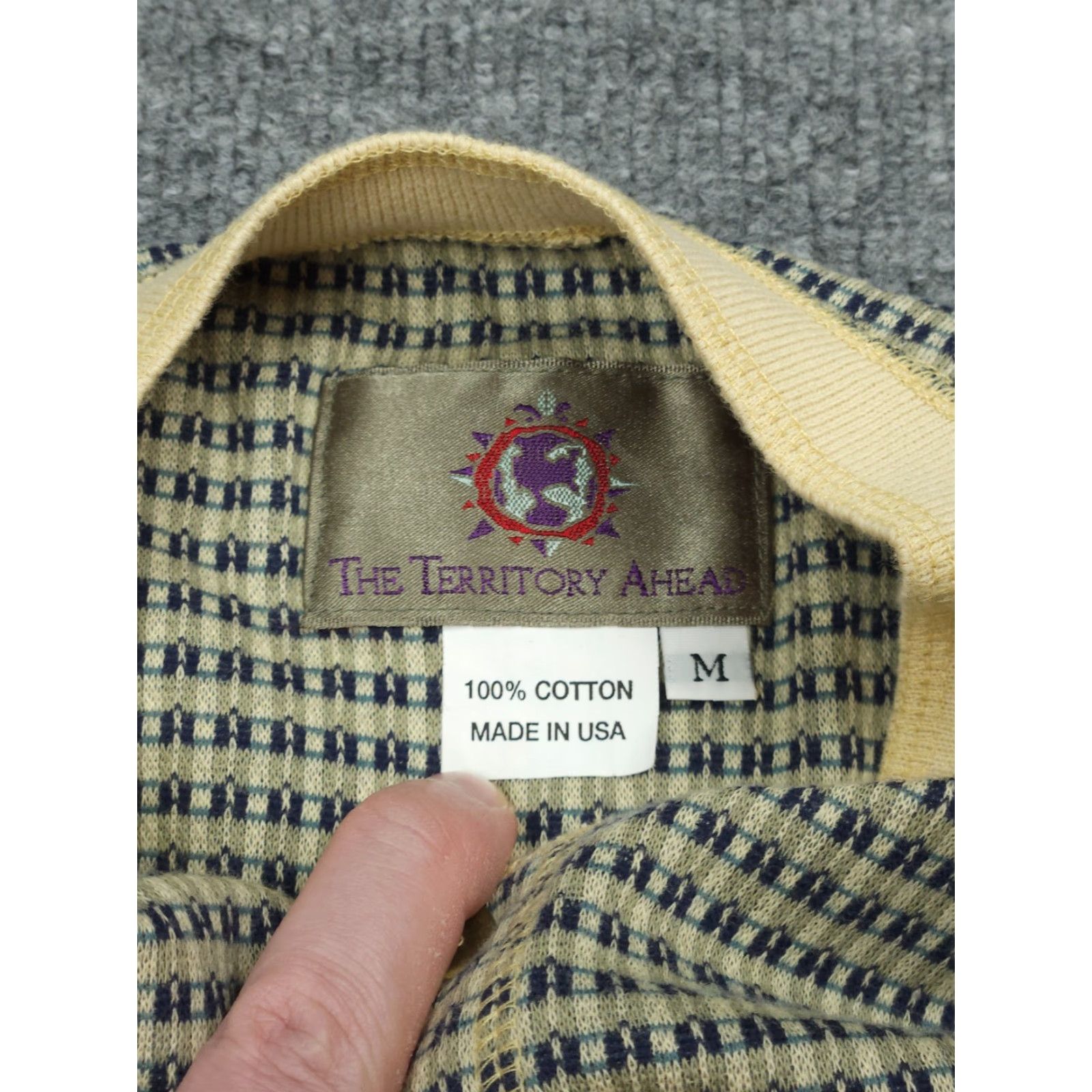 The Territory Ahead VINTAGE The Territory Ahead Henley Shirt Medium Waffle Knit Long Sleeve Button-Up Made USA Mens Size US M / EU 48-50 / 2 - 5 Thumbnail