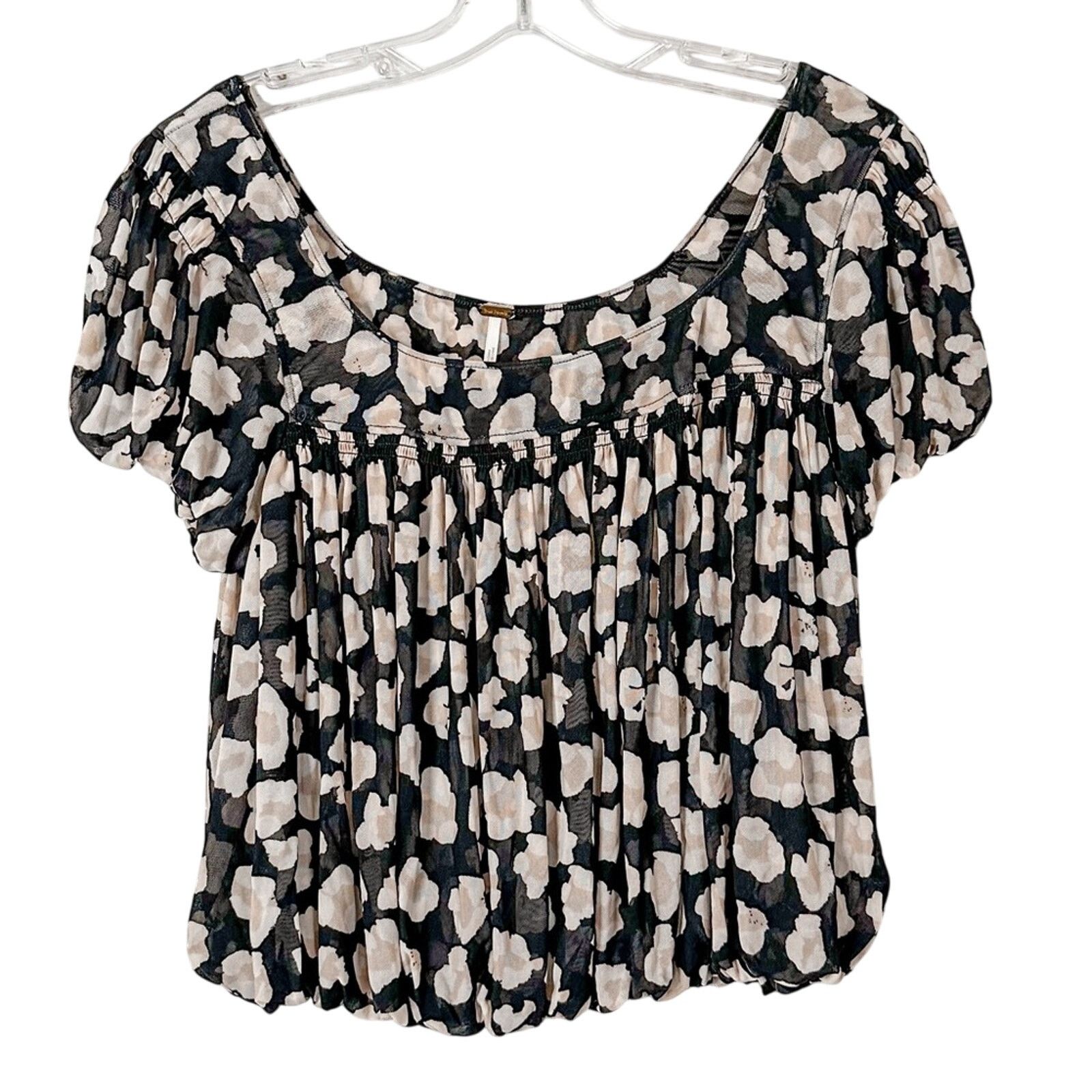 Free People Free People Mesh Animal Print Crop Top, EUC, Size XS Size XS / US 0-2 / IT 36-38 - 4 Thumbnail