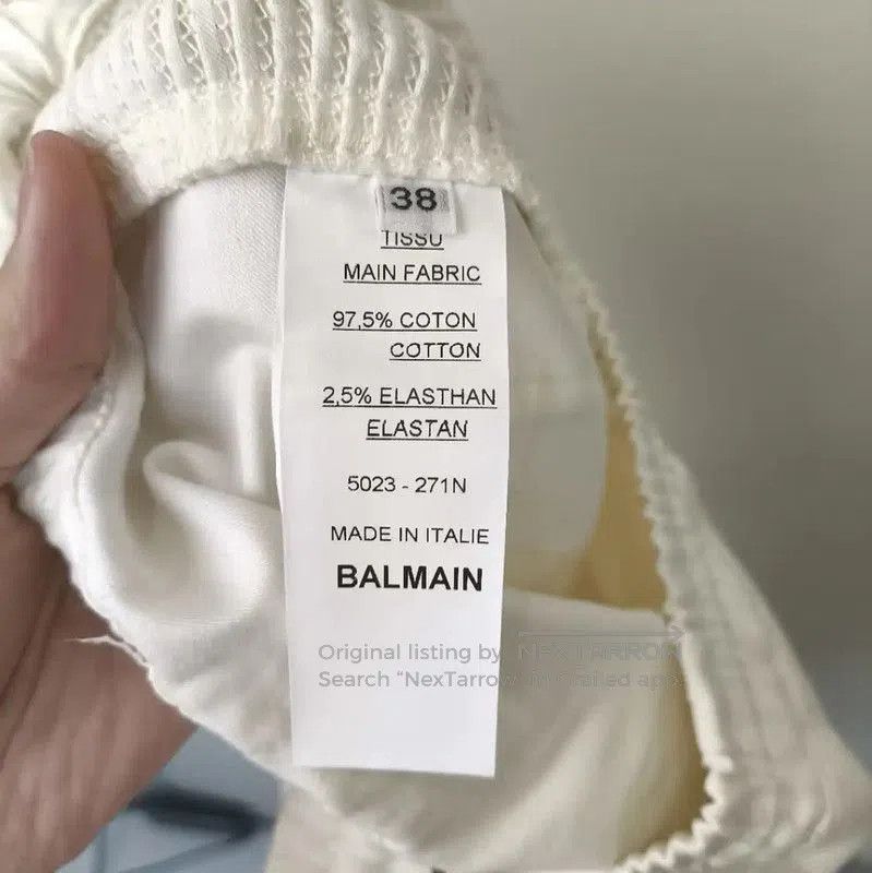 Balmain Balmain Off-White Cotton Women's Jeans . Size 23" - 6 Thumbnail