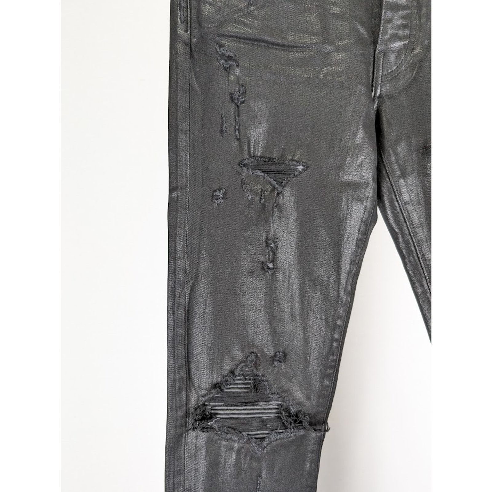 Amiri o1rshd1 Q:2 / Coated MX1 Jeans in Black Size US 33 - 12 Thumbnail