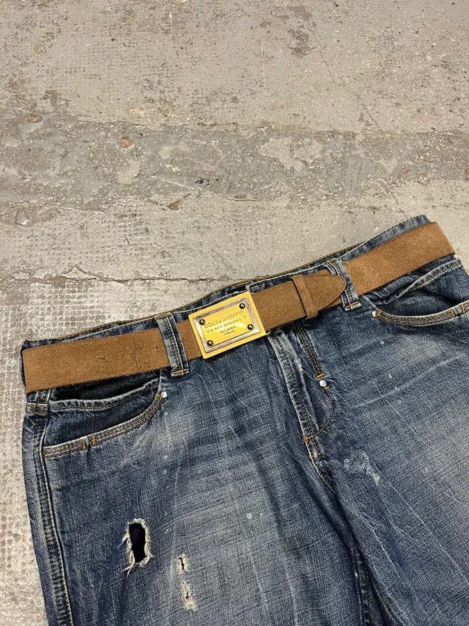 Dolce & Gabbana 2000s Dolce & Gabbana Golden Milano Buckle Brown Leather Belt Size ONE SIZE - 1 Thumbnail