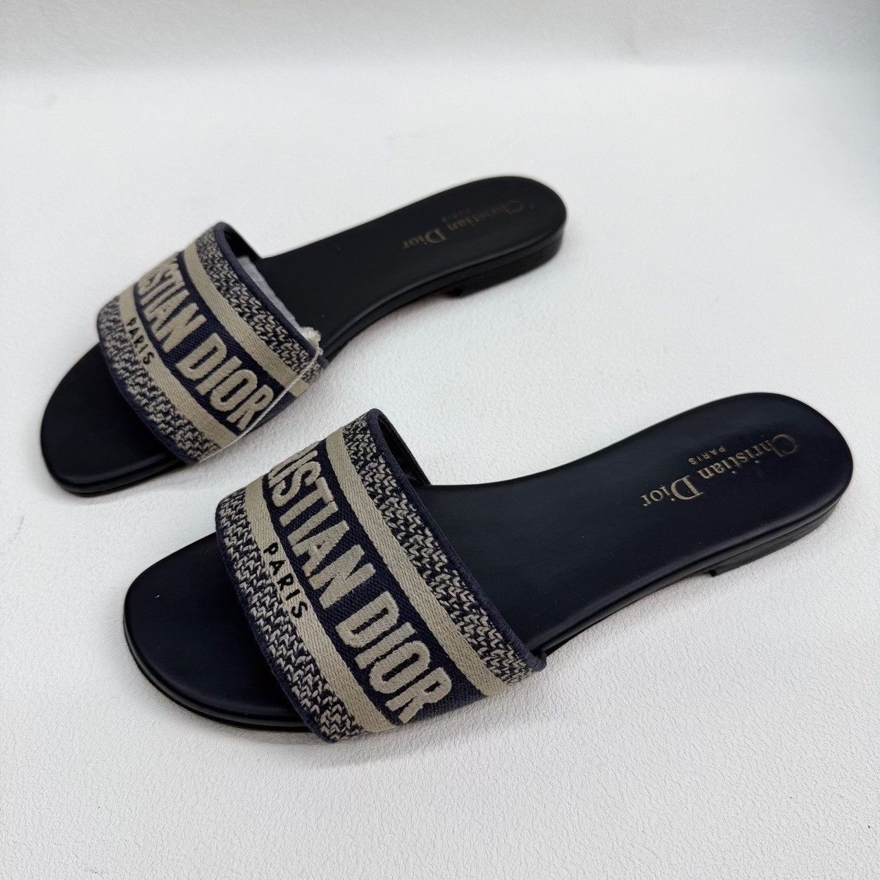 Dior Dior Canvas Printed Blue Sandals us_8-5 Women Size US 8.5 / IT 38.5 - 1 Thumbnail