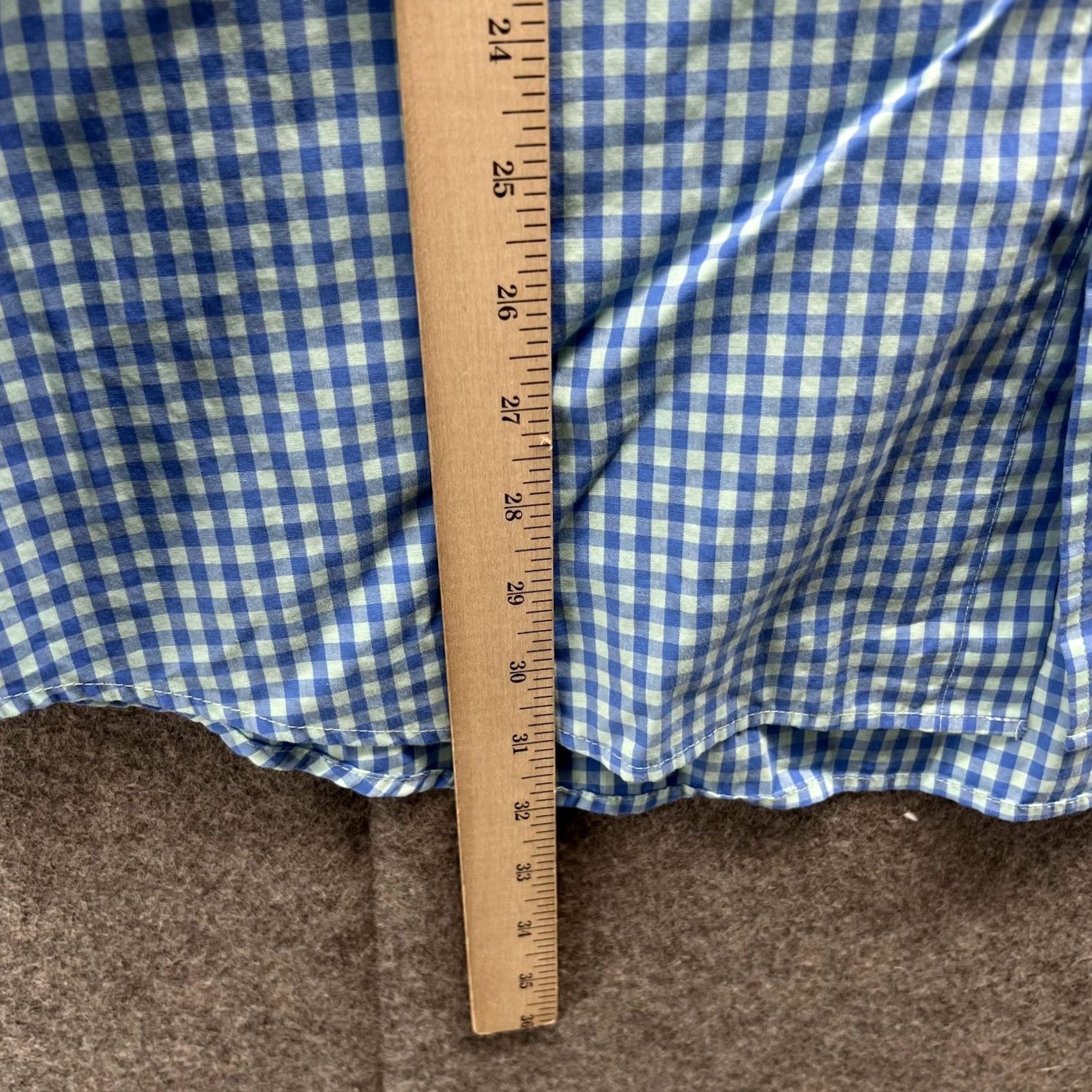 Izod VINTAGE IZOD Shirt Men XXL Blue Button-Down Dress Gingham Premium Essentials Check Shirt Size 48R - 5 Thumbnail